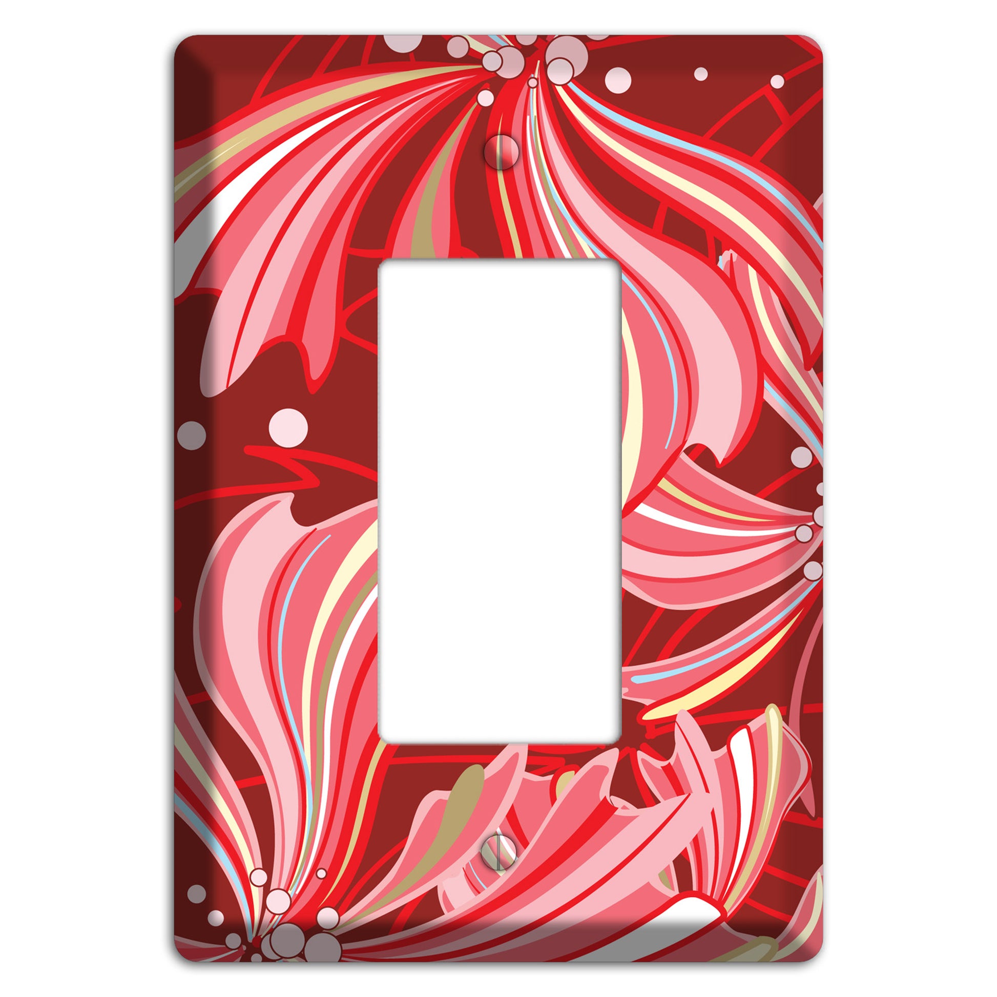 Red Deco Blossoms Rocker Wallplate