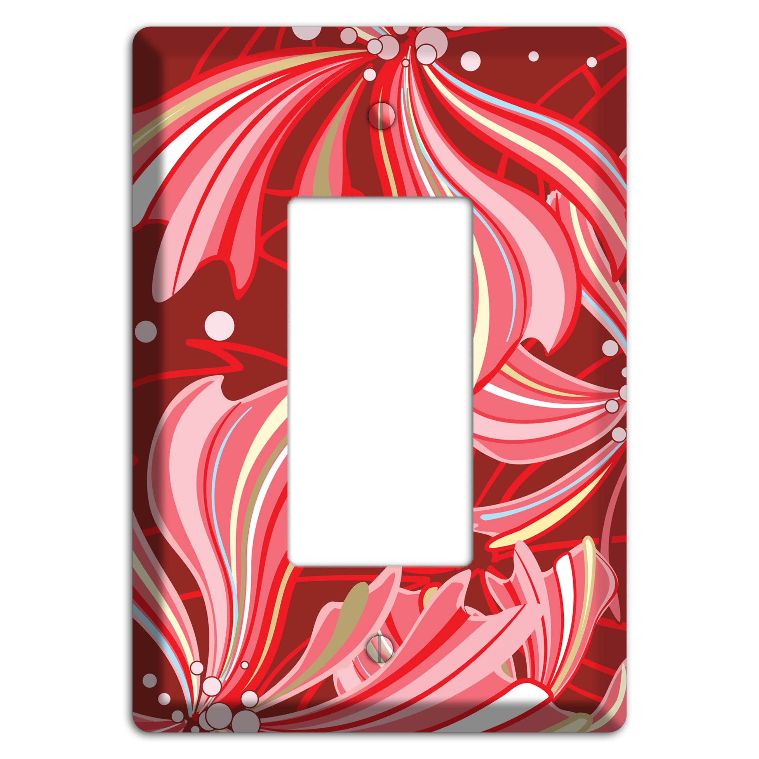 Red Deco Blossoms Rocker Wallplate