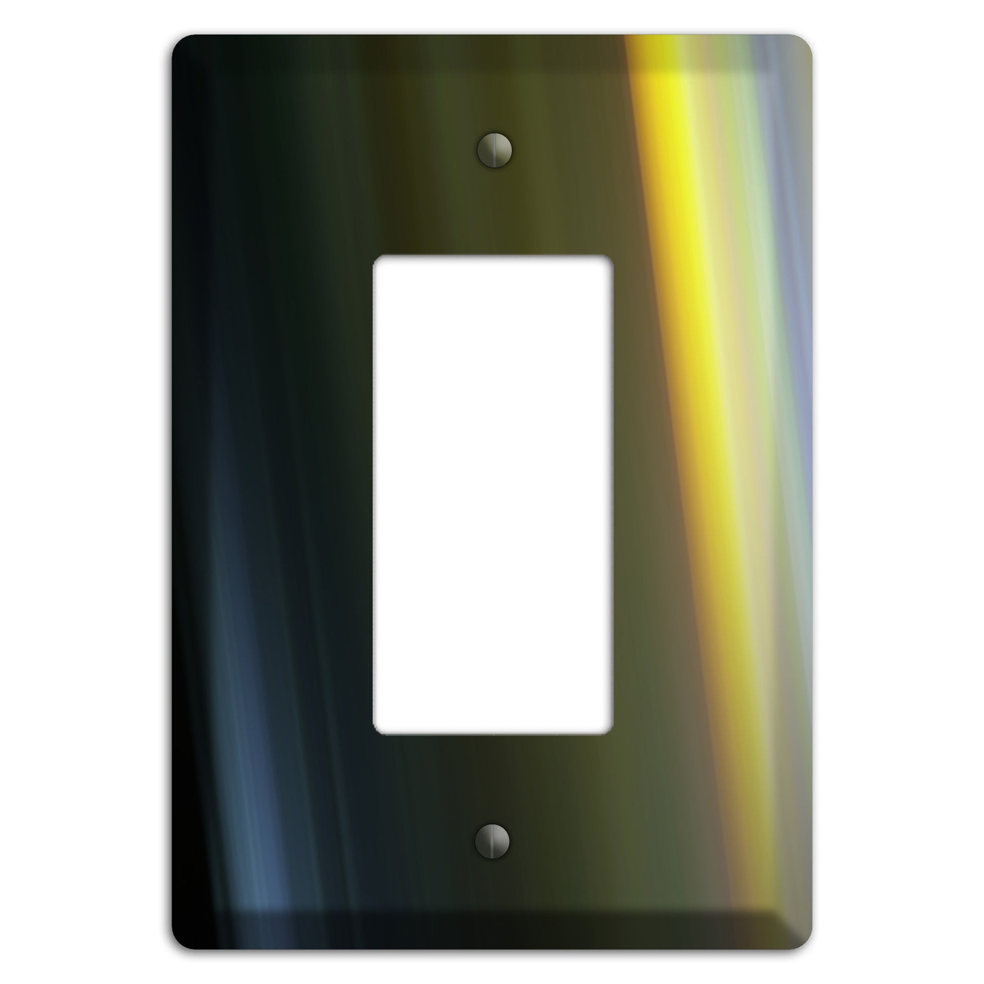 Black with Yellow Ray of Light Rocker Wallplate