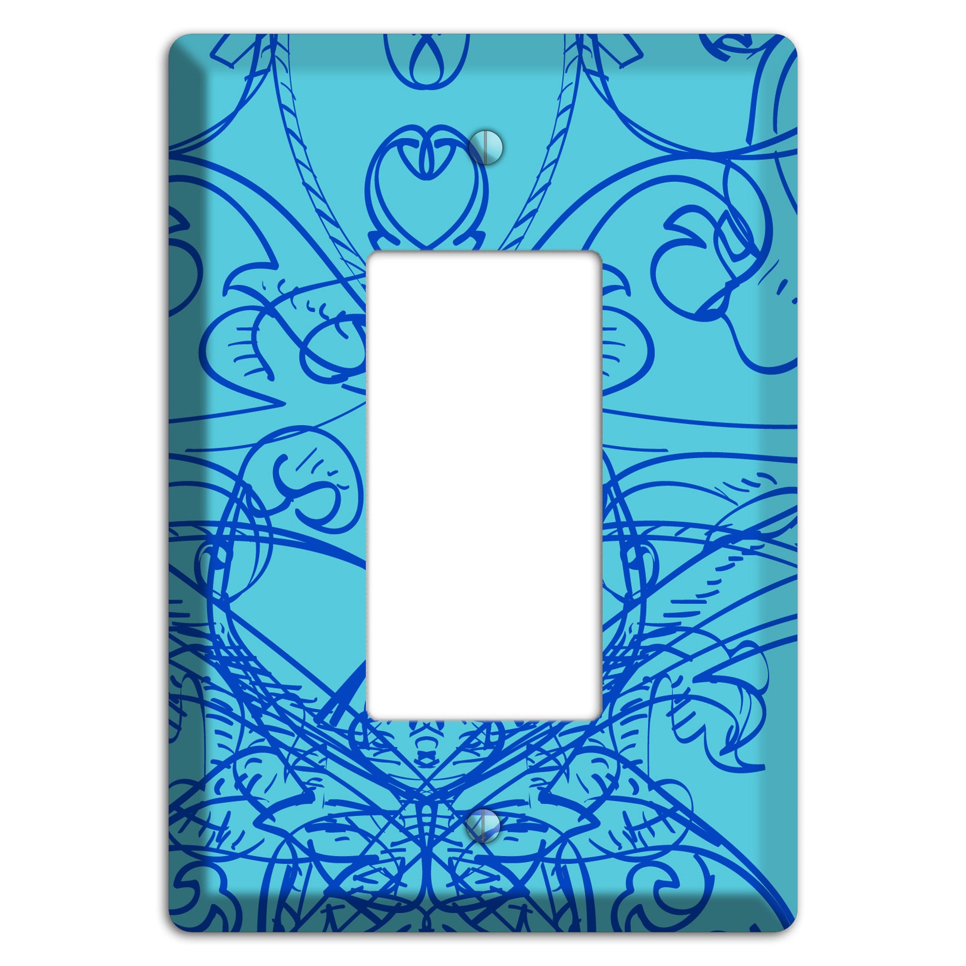 Turquoise Deco Sketch Rocker Wallplate