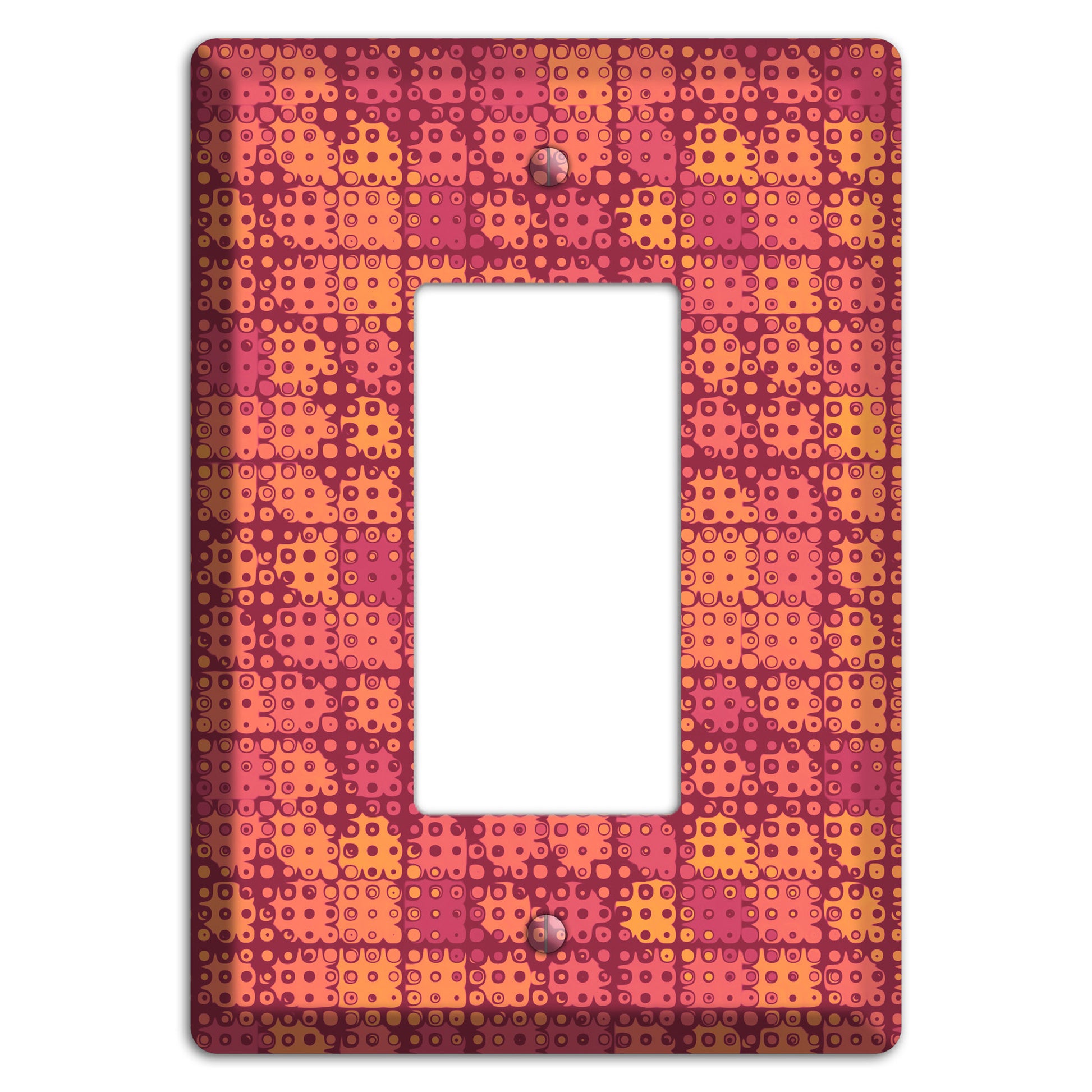 Coral Grunge Squares Rocker Wallplate