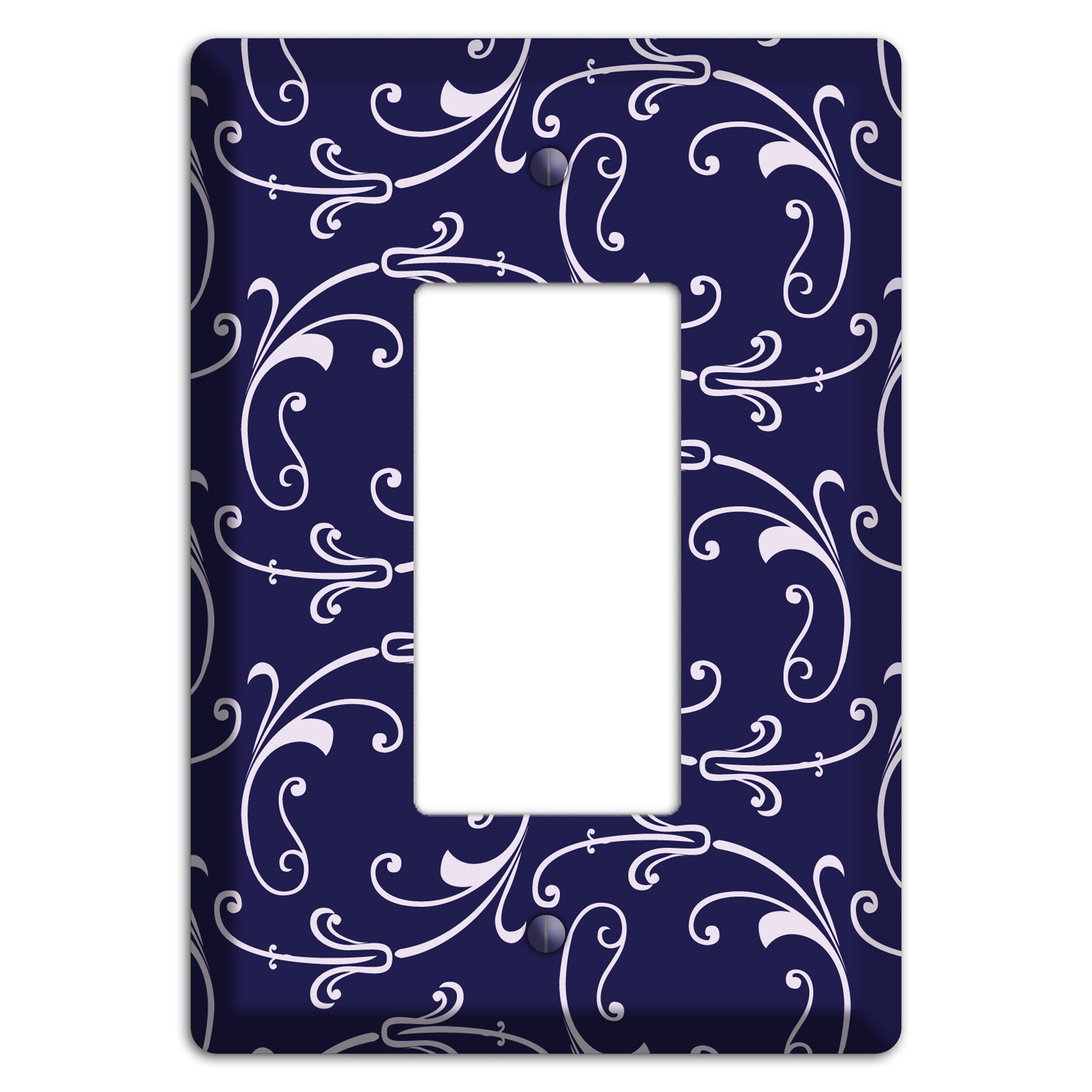 Navy Victorian Sprig Rocker Wallplate