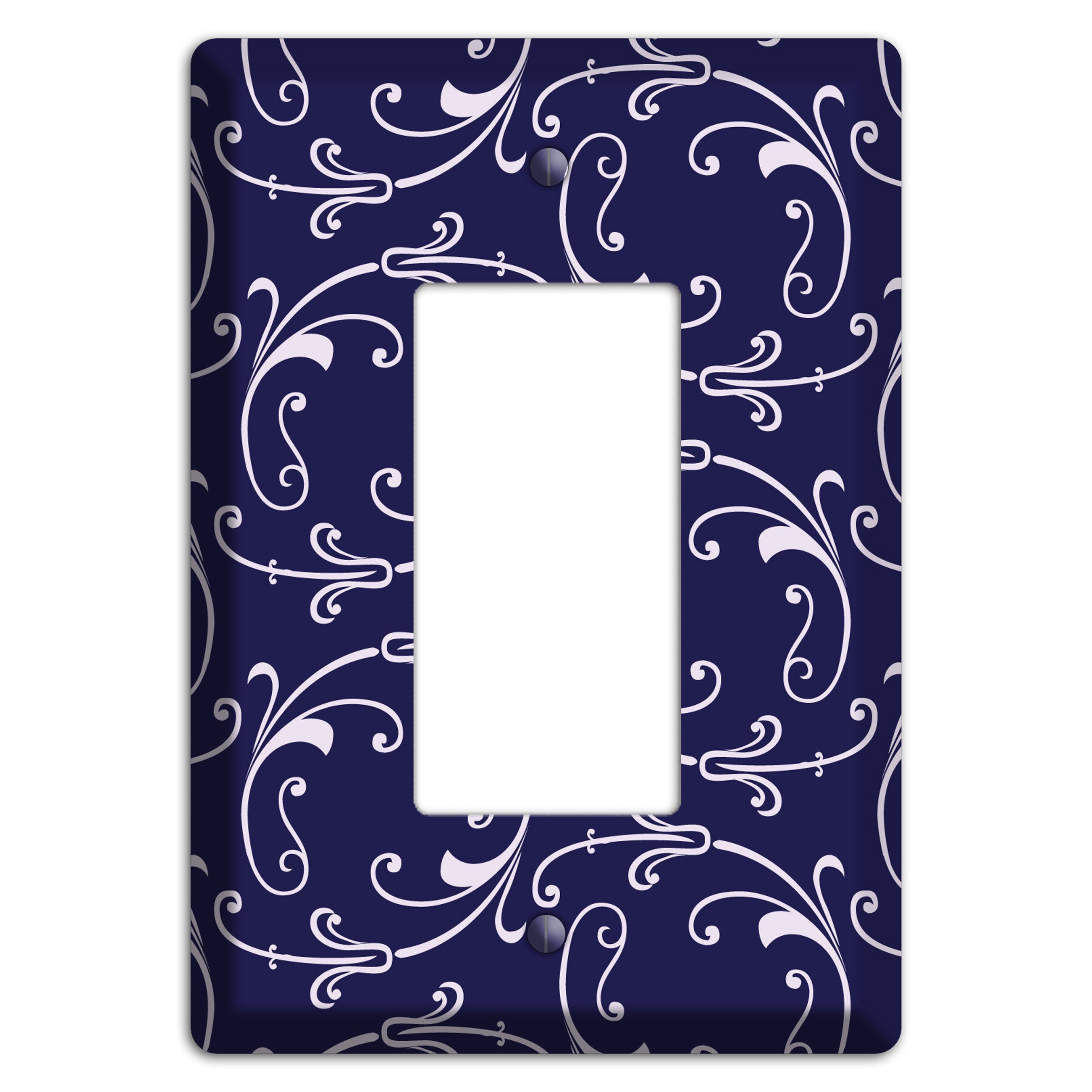 Navy Victorian Sprig Rocker Wallplate