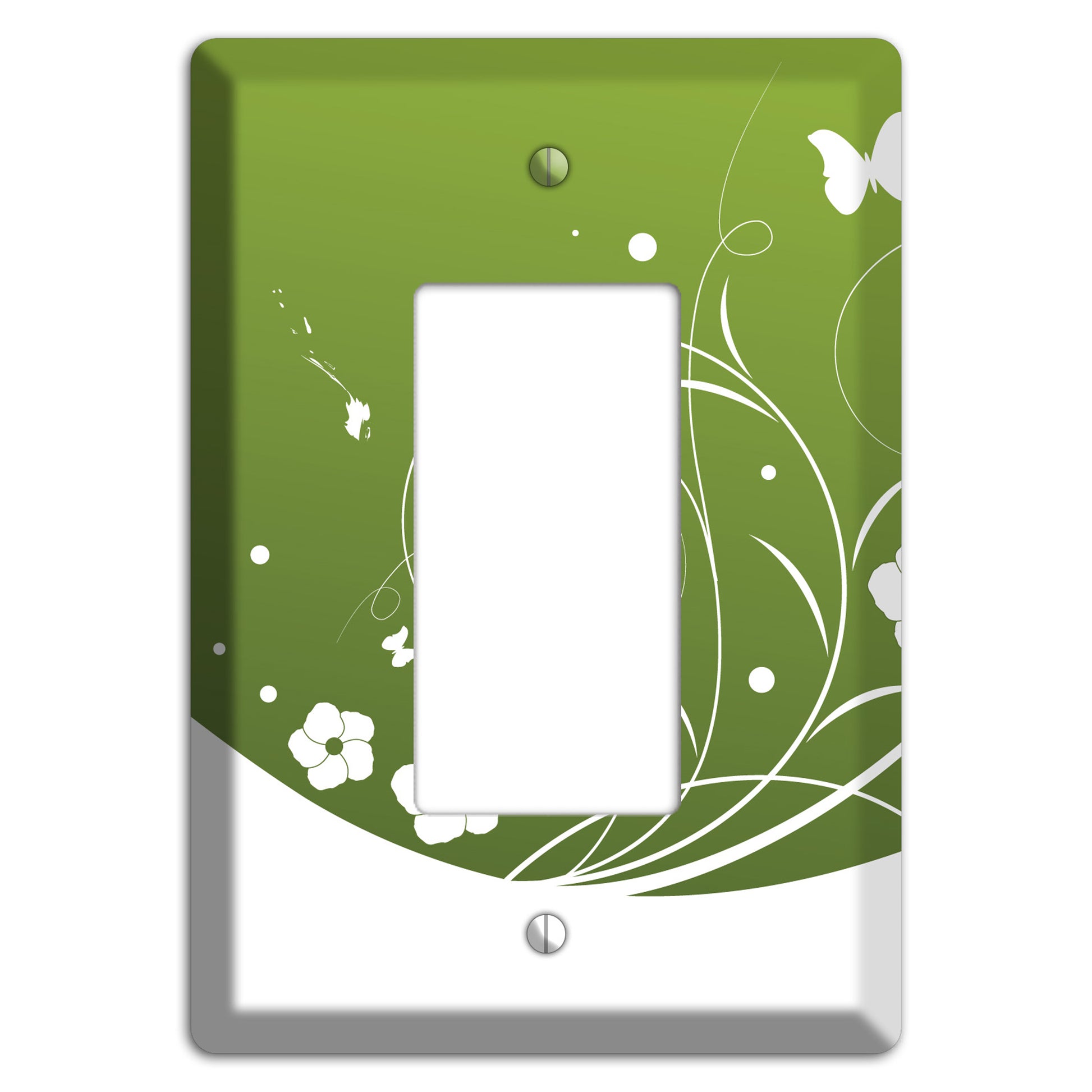 Green Floral Sprig Rocker Wallplate