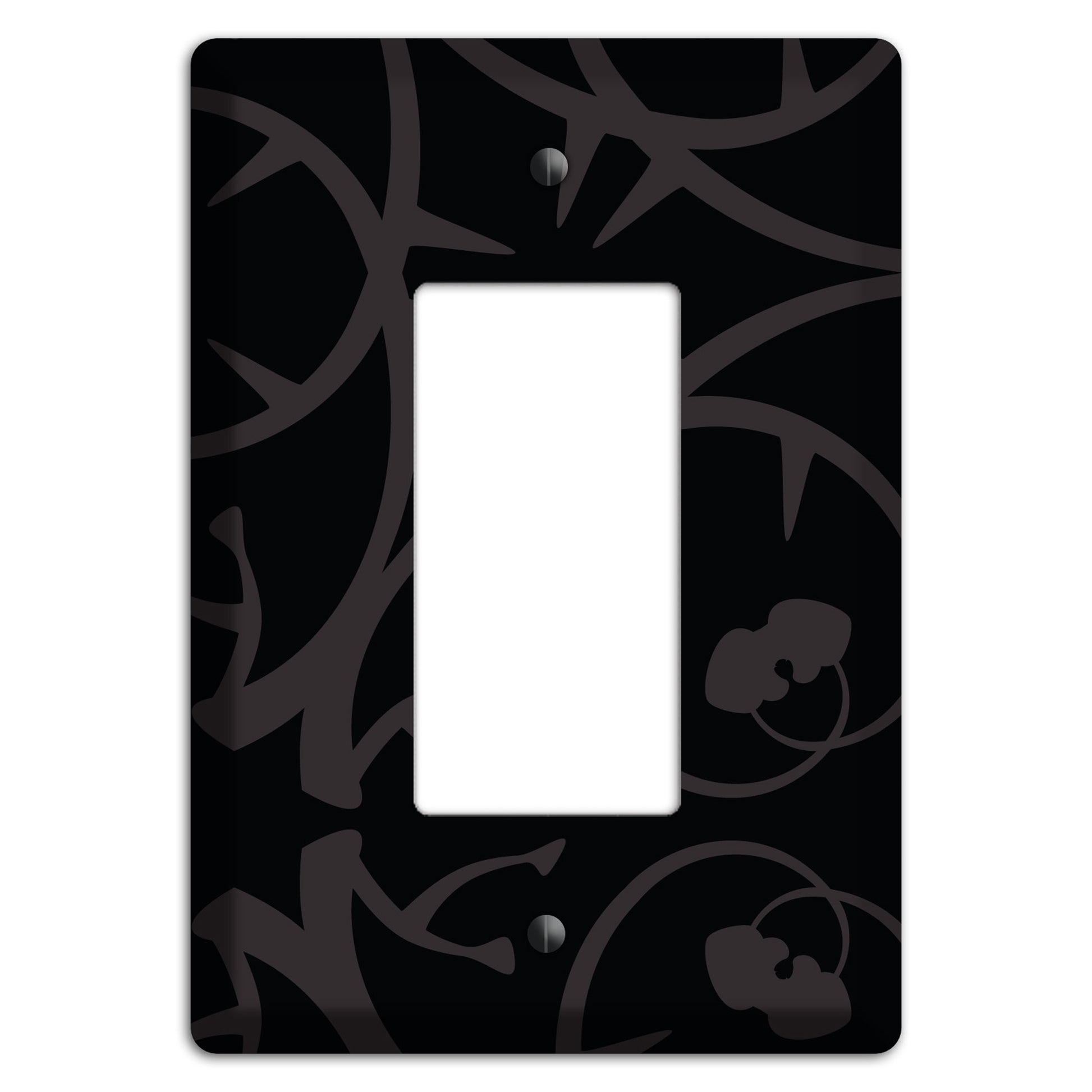 Black with Grey Abstract Swirl Rocker Wallplate
