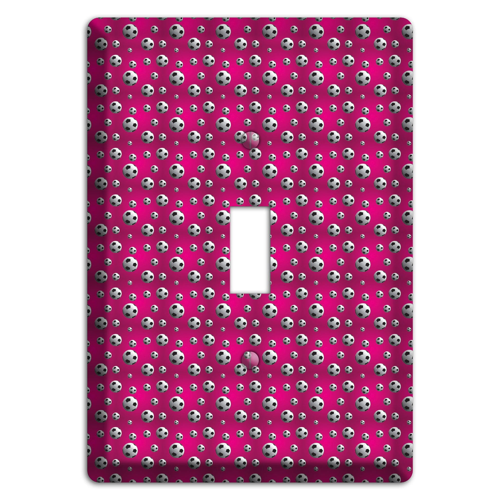 Fuschia with Soccer Balls Cover Plates
