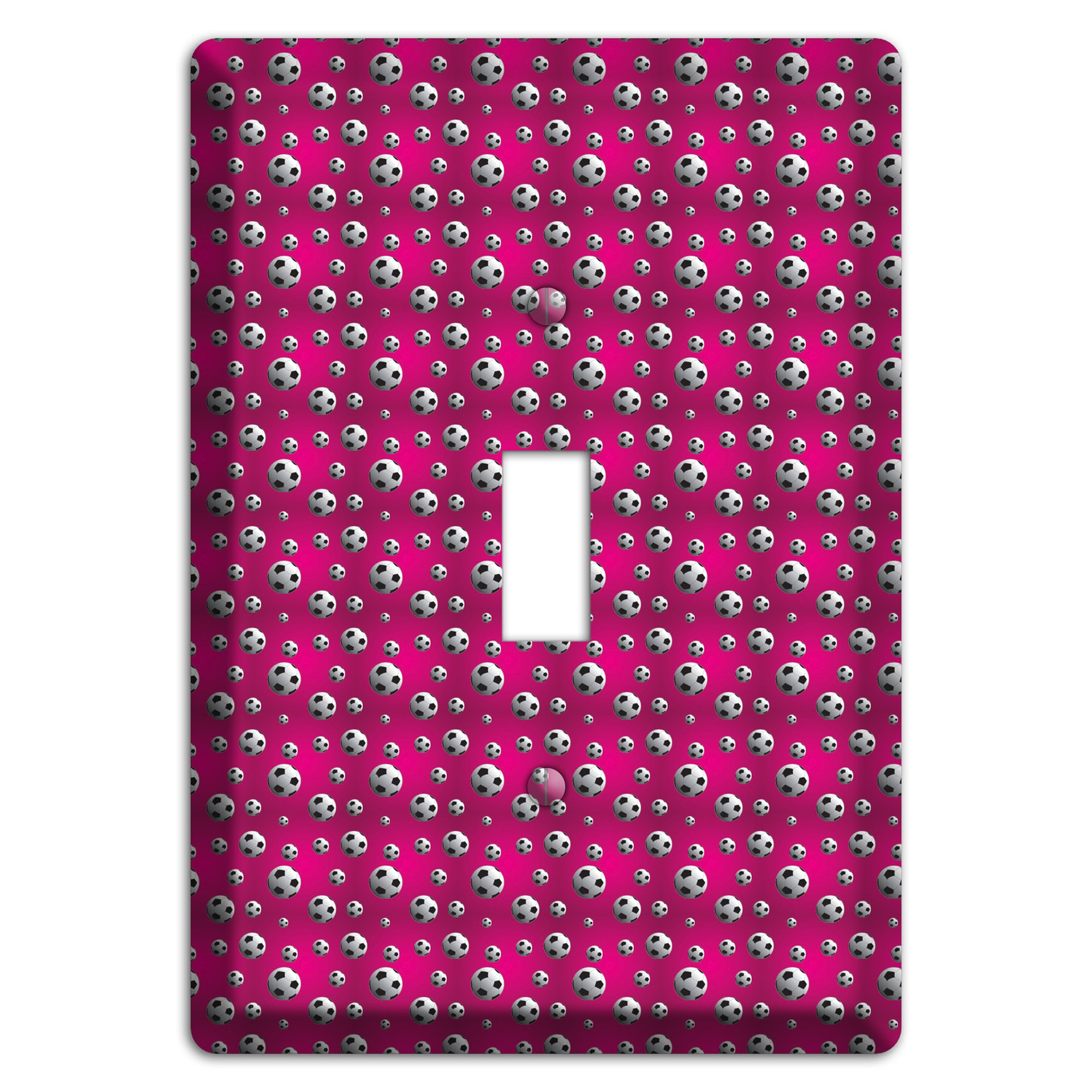 Fuschia with Soccer Balls Cover Plates