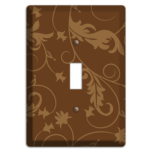 Brown Victorian Sprig Cover Plates