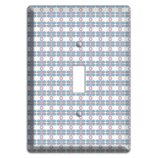 White with Faded Blue and Red Tapestry Cover Plates