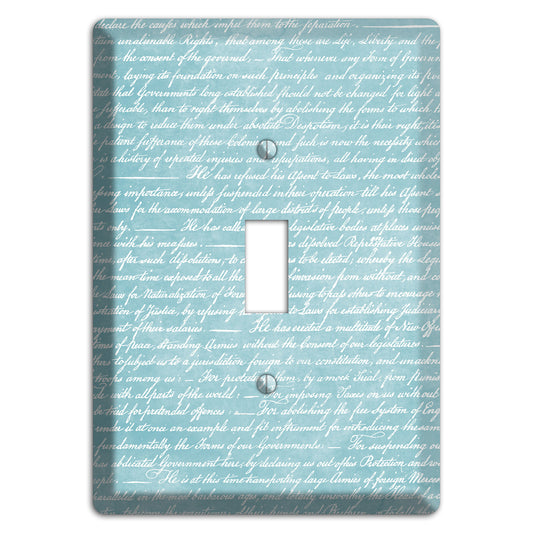 Blue Stained Script Cover Plates