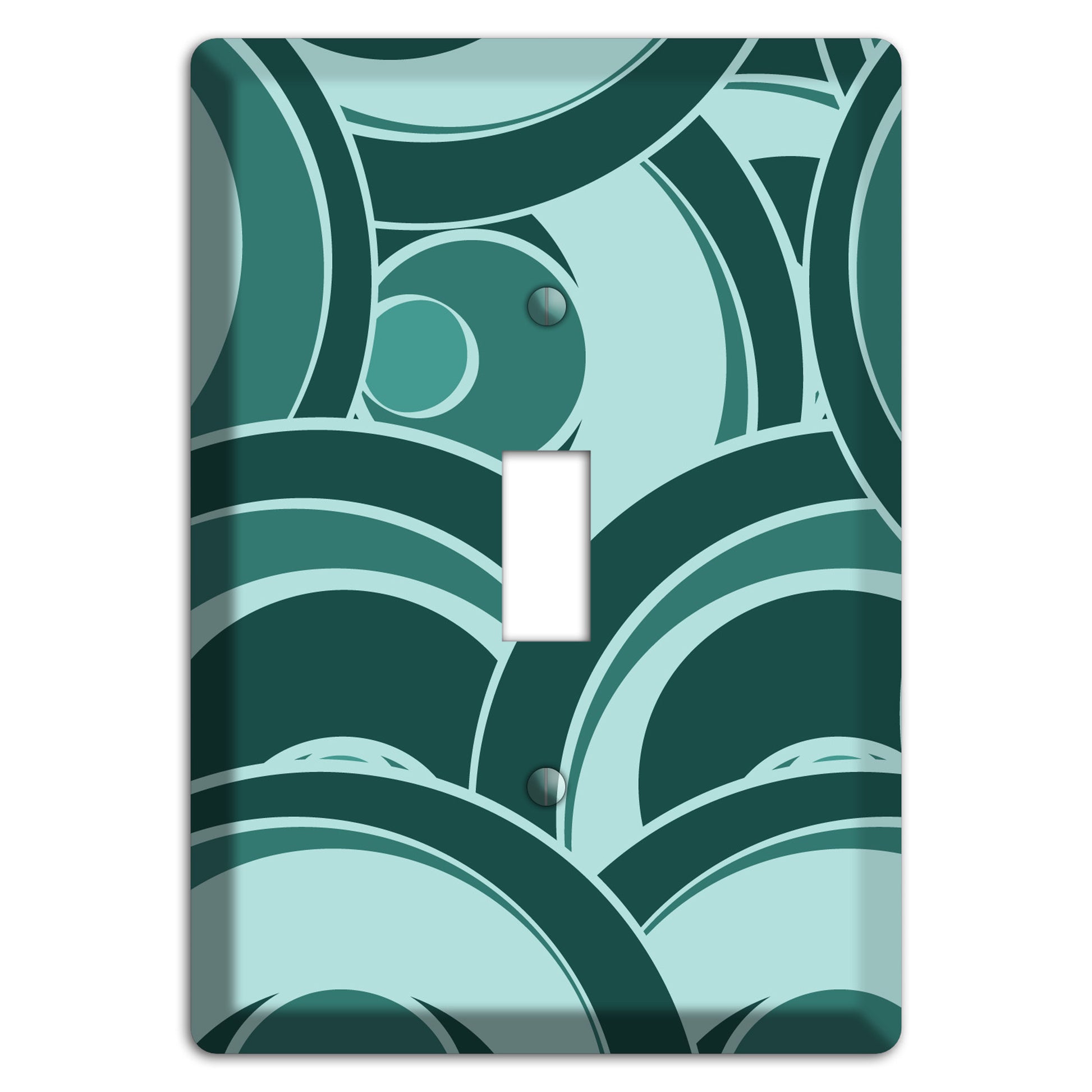 Blue-green Deco Circles Cover Plates