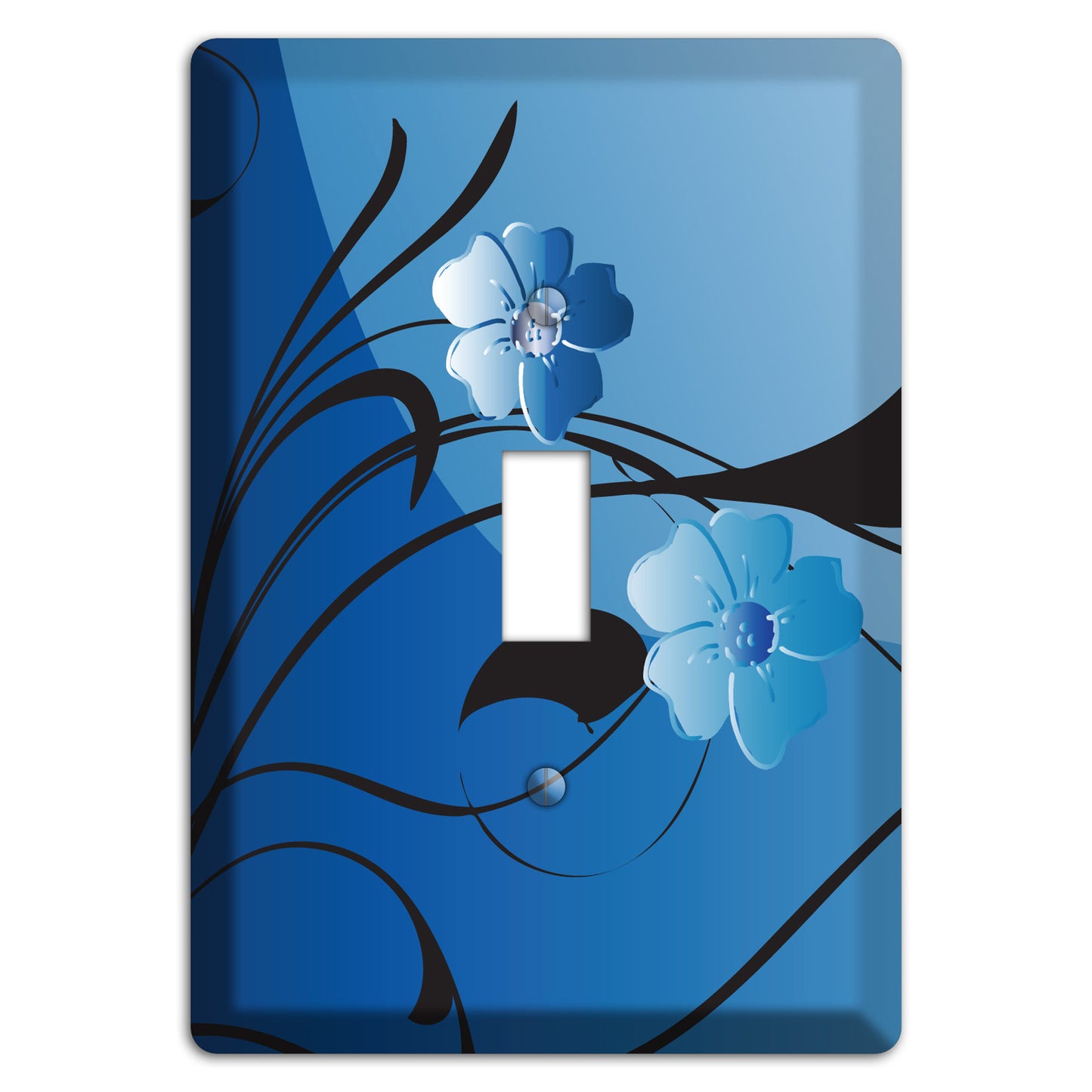 Blue Floral Sprig Cover Plates