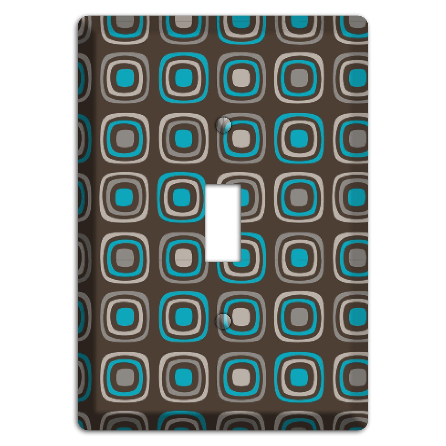 Brown and Blue Rounded Squares Cover Plates
