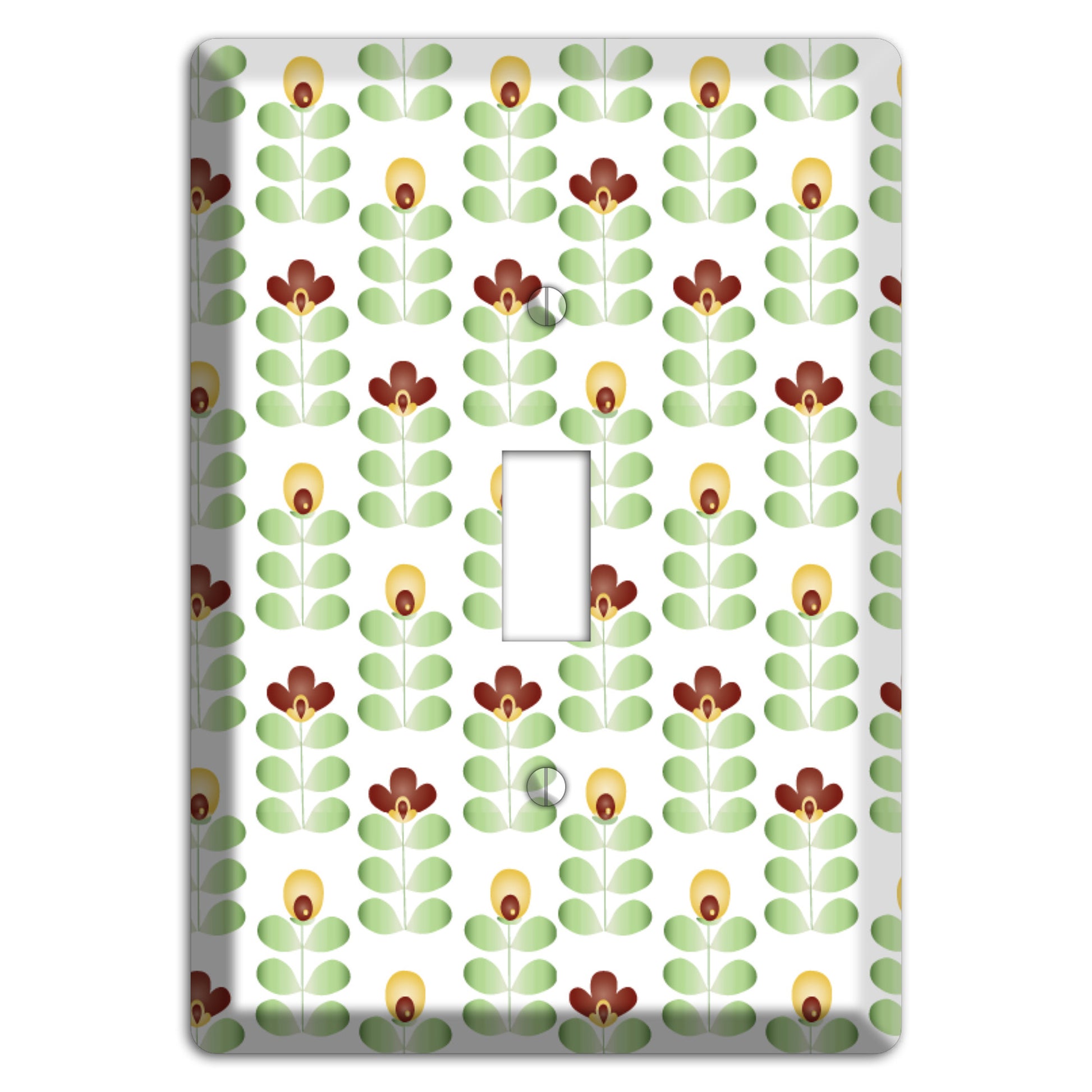 Light Green Deco Floral Half Drop Cover Plates