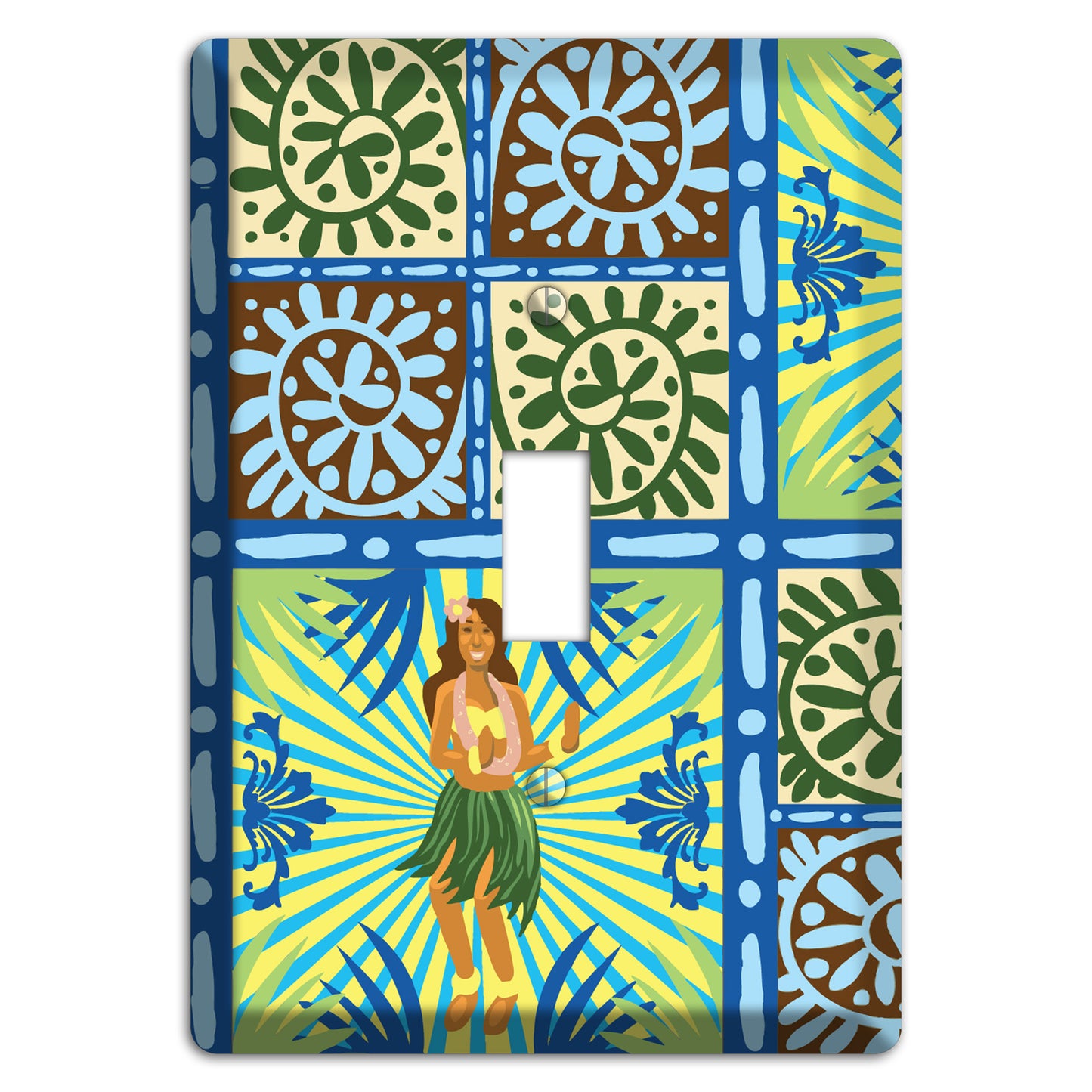 Blue and Green Hula Cover Plates