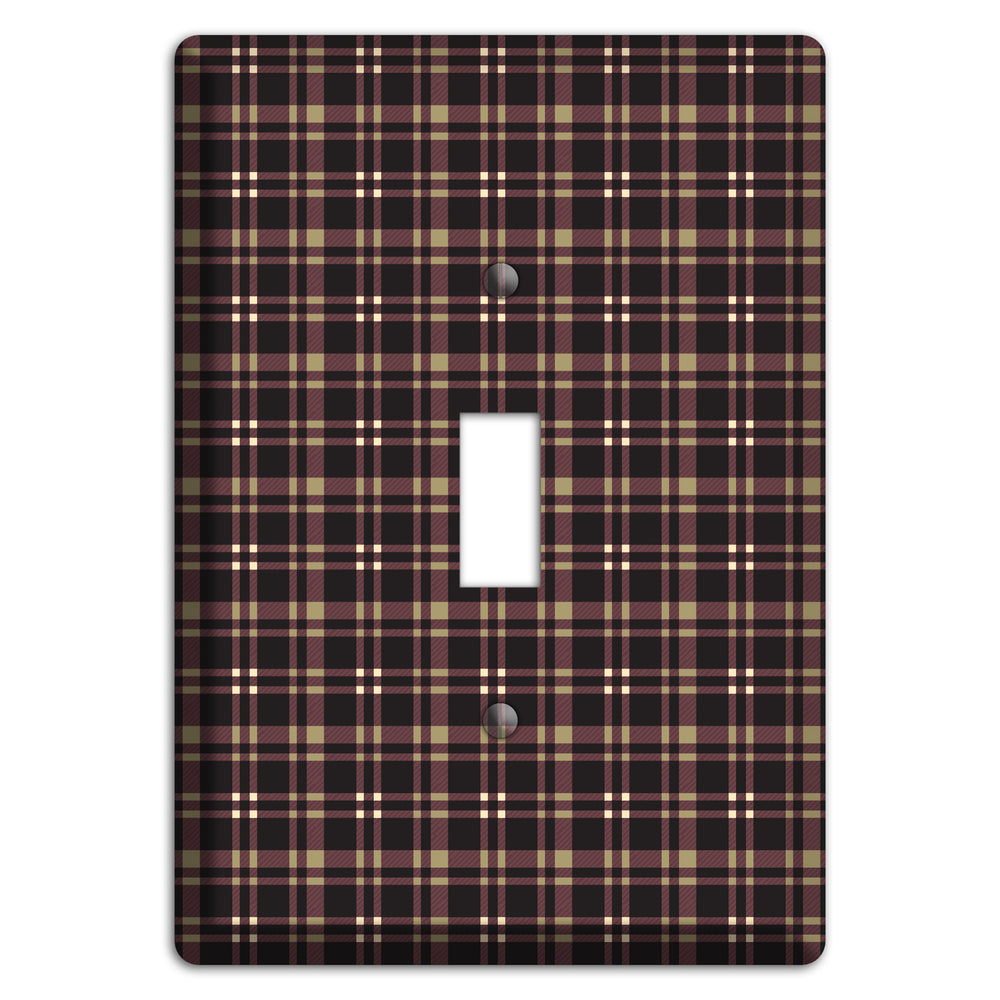Dark Brown Plaid Cover Plates