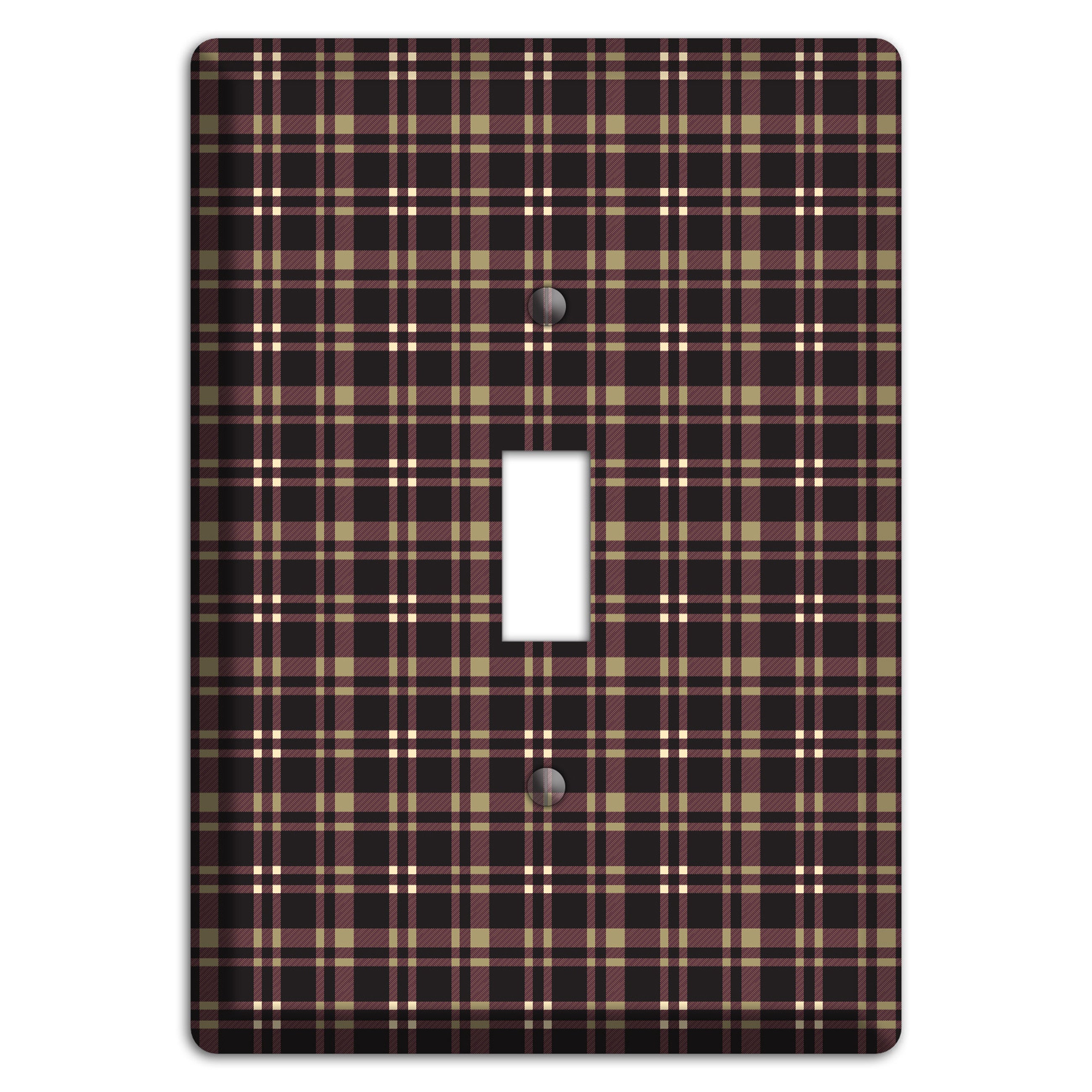 Dark Brown Plaid Cover Plates