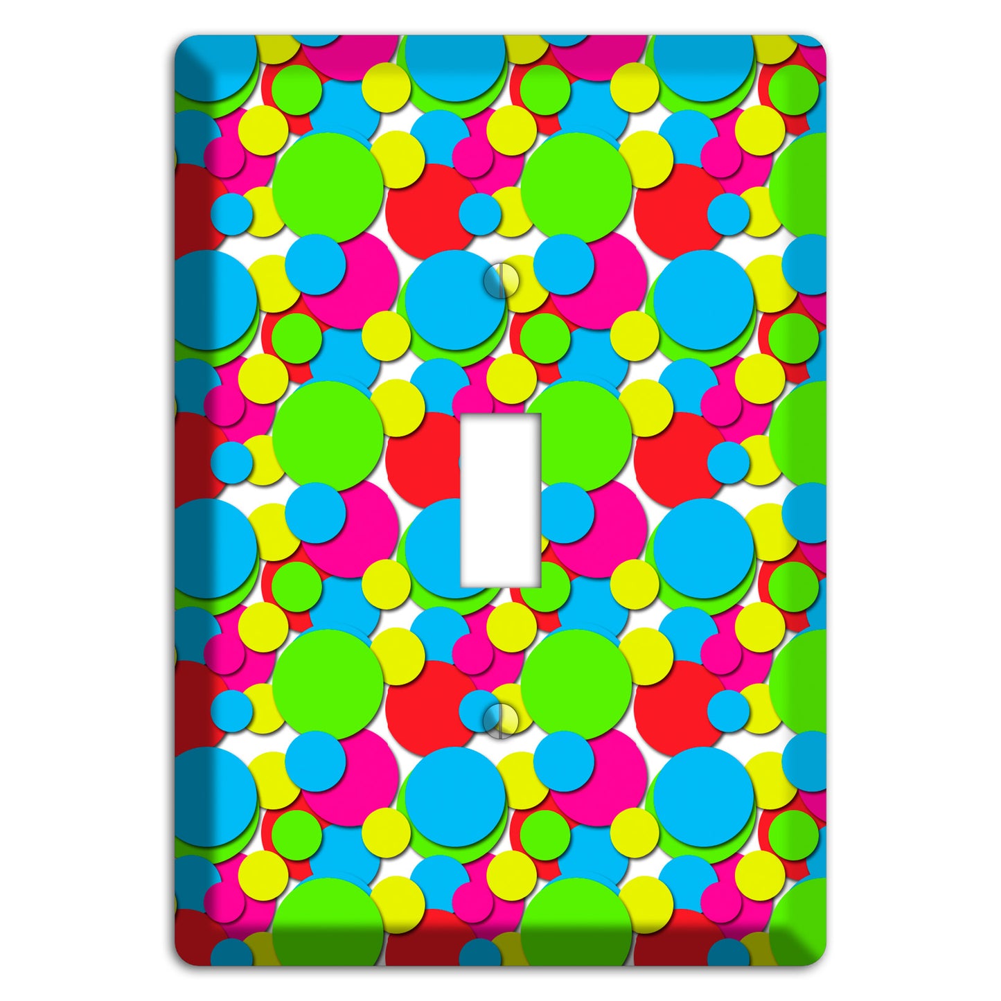 Turquoise Fuschia Lime Red Yellow Bubble Dots Cover Plates