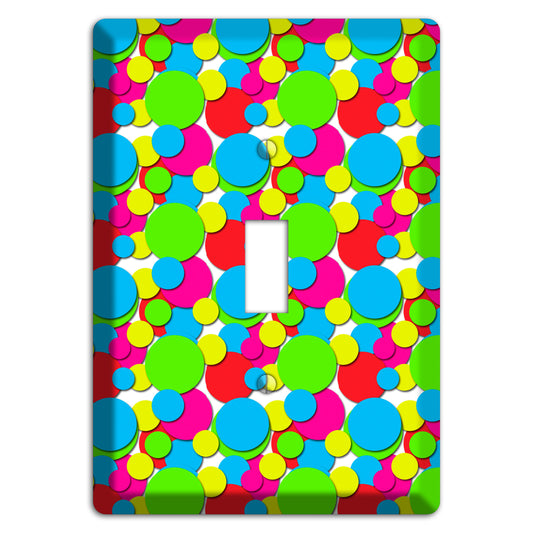 Turquoise Fuschia Lime Red Yellow Bubble Dots Cover Plates