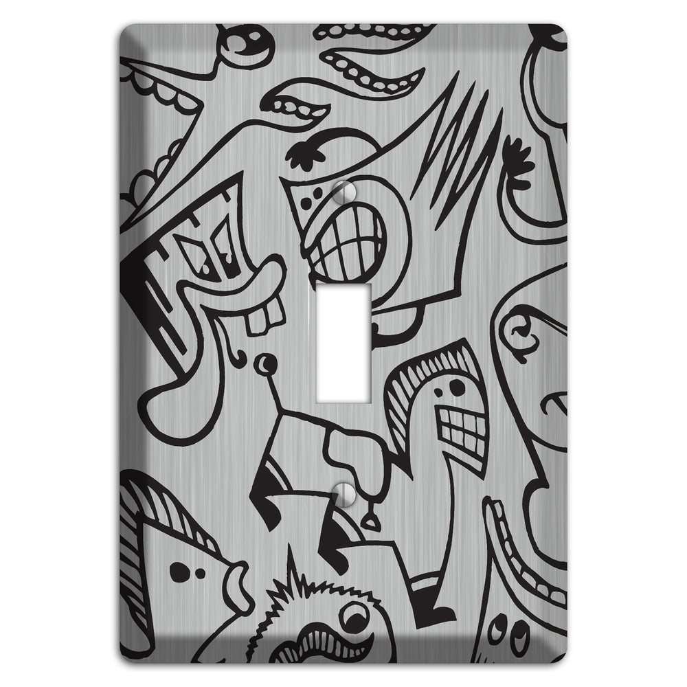 Whimsical Faces 1 Stainless Steel Cover Plates
