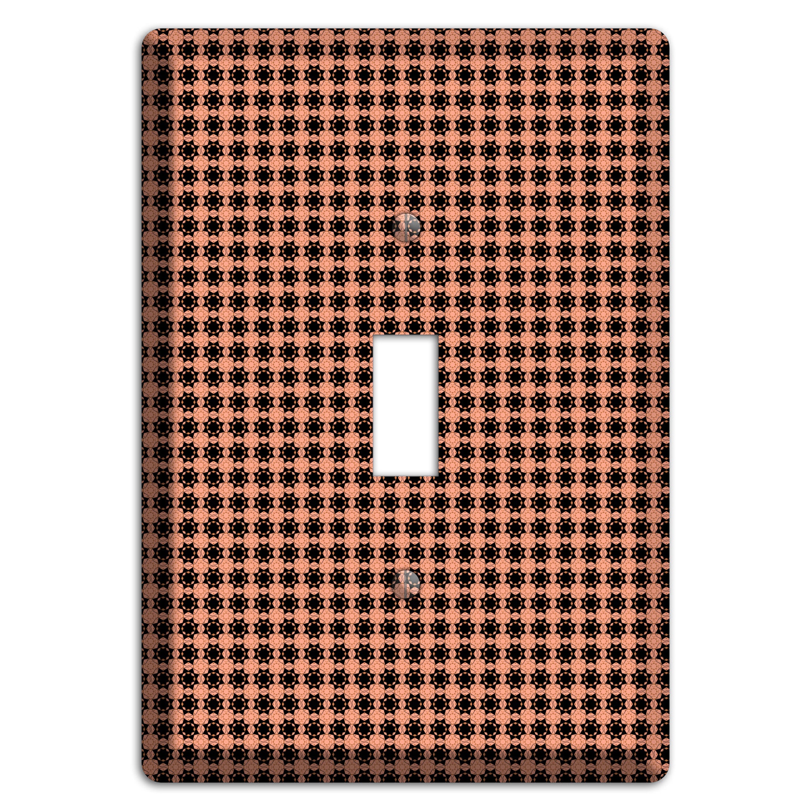 Coral and Black Arabesque Cover Plates