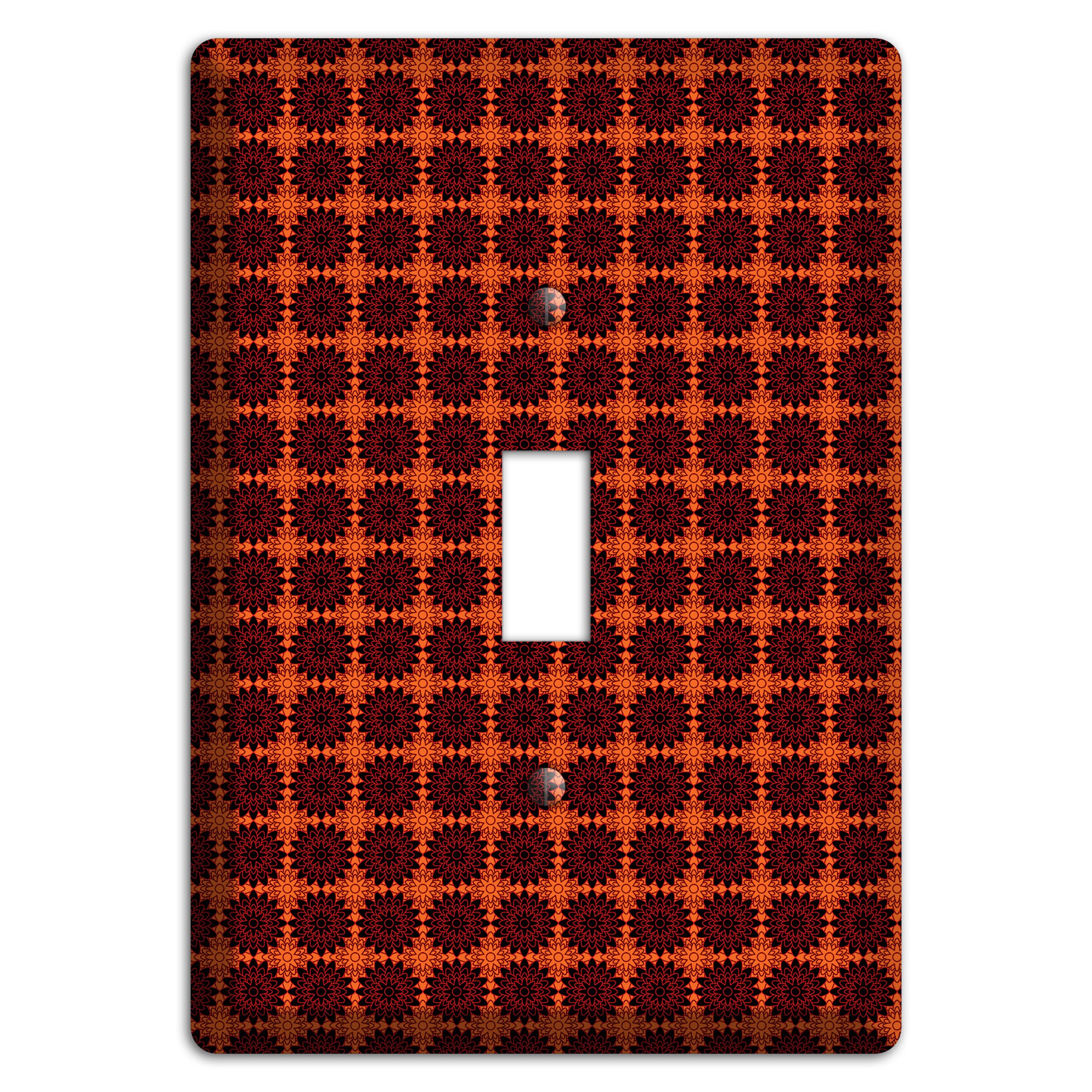 Red with Tiled Maroon Foulard Cover Plates