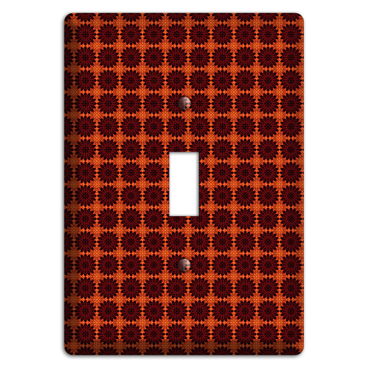 Red with Tiled Maroon Foulard Cover Plates