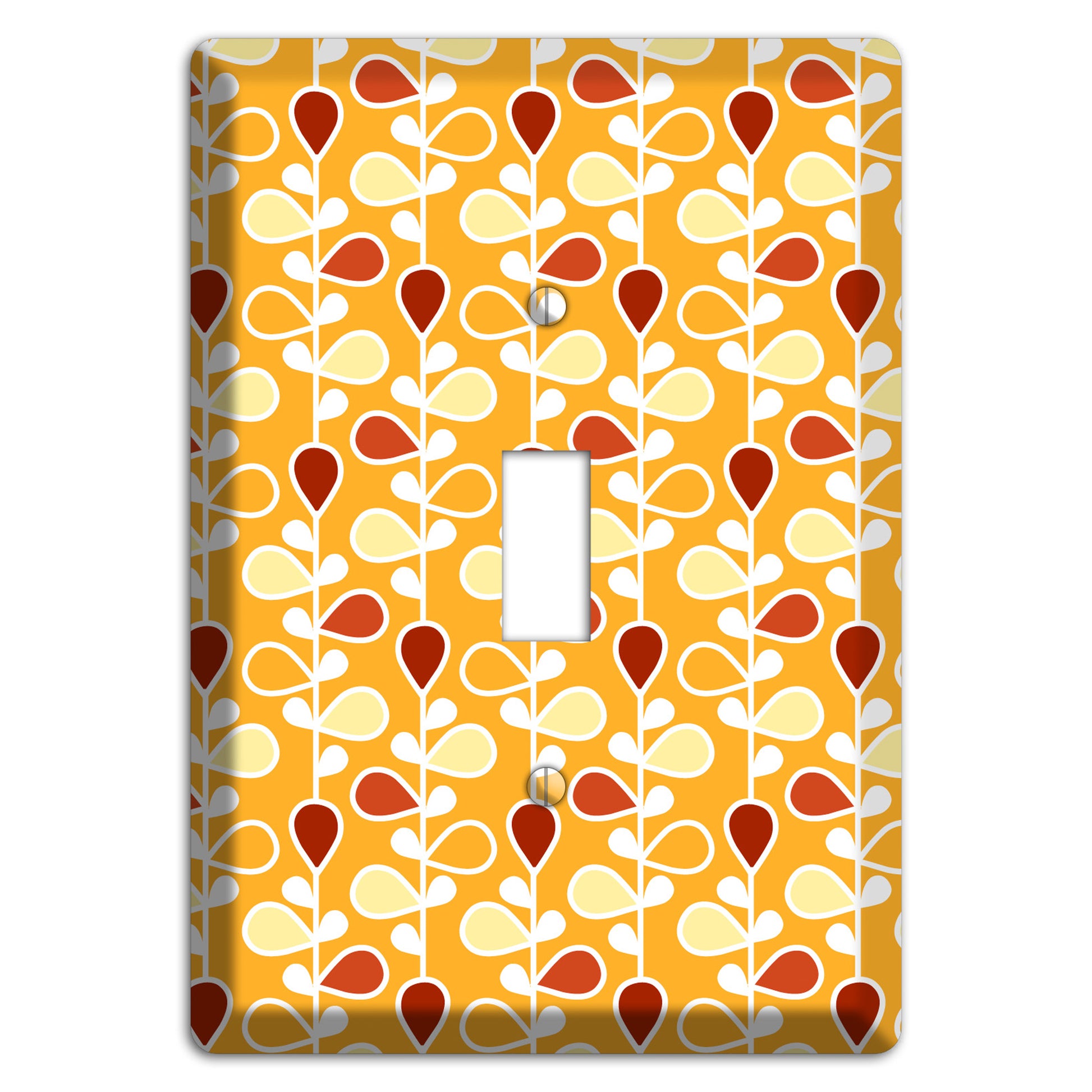 Orange with Yellow and Red Drop and Vine Cover Plates