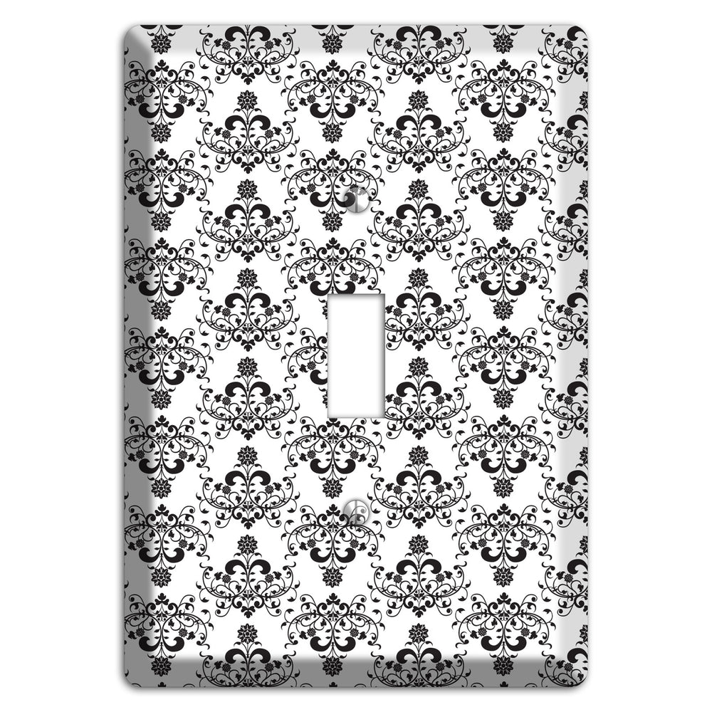 White with Black Cartouche Half Drop Cover Plates