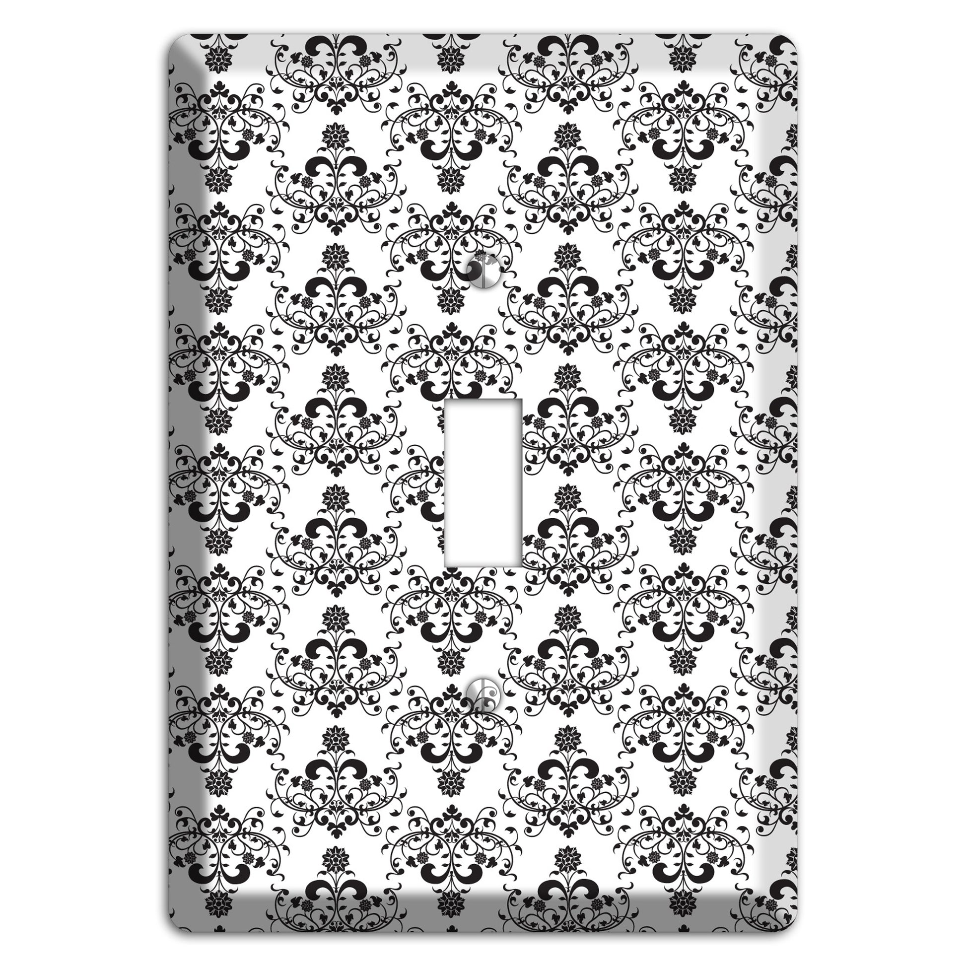 White with Black Cartouche Half Drop Cover Plates