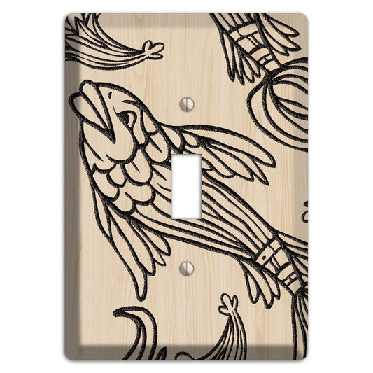 Koi Wood Lasered Cover Plates