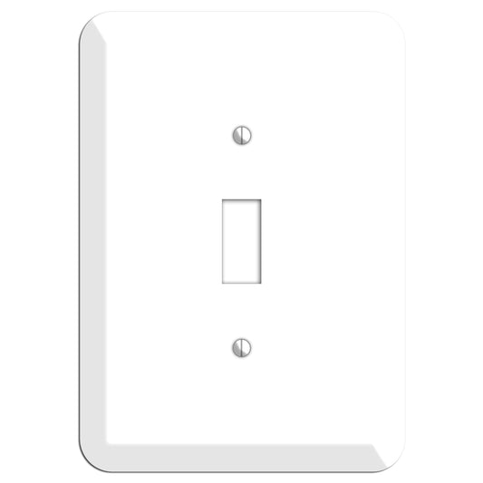 Rounded Corner White Metal Cover Plates