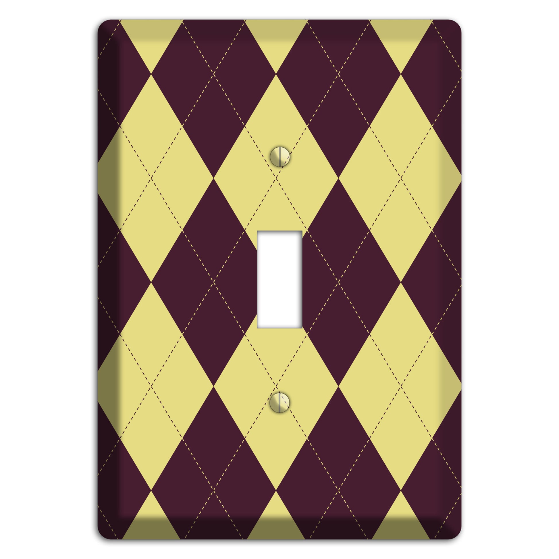 Yellow and Dark Maroon Argyle Cover Plates
