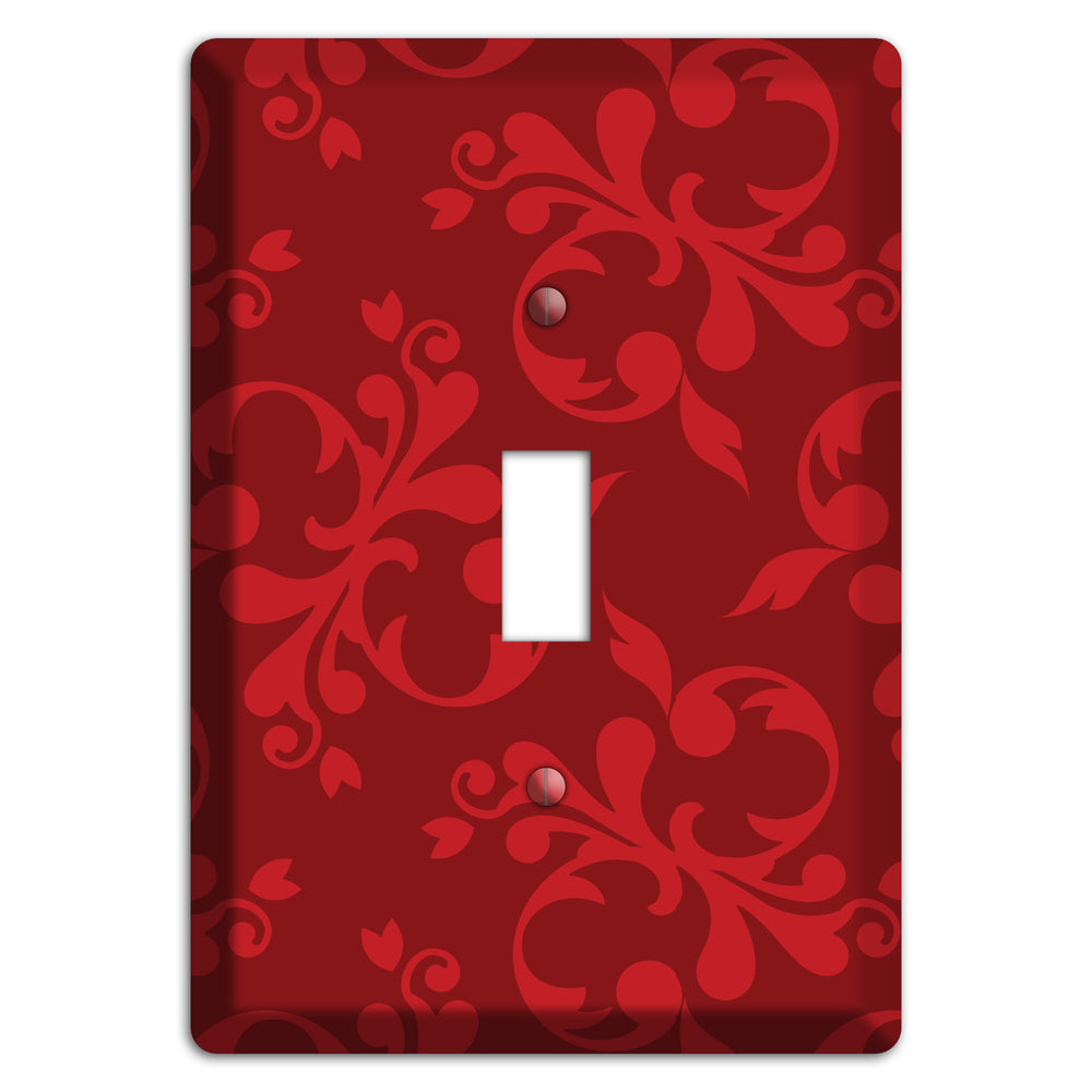 Red Victorian Toile Cover Plates