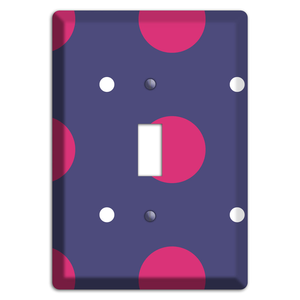 Purple with Purple and White Multi Tiled Medium Dots Cover Plates