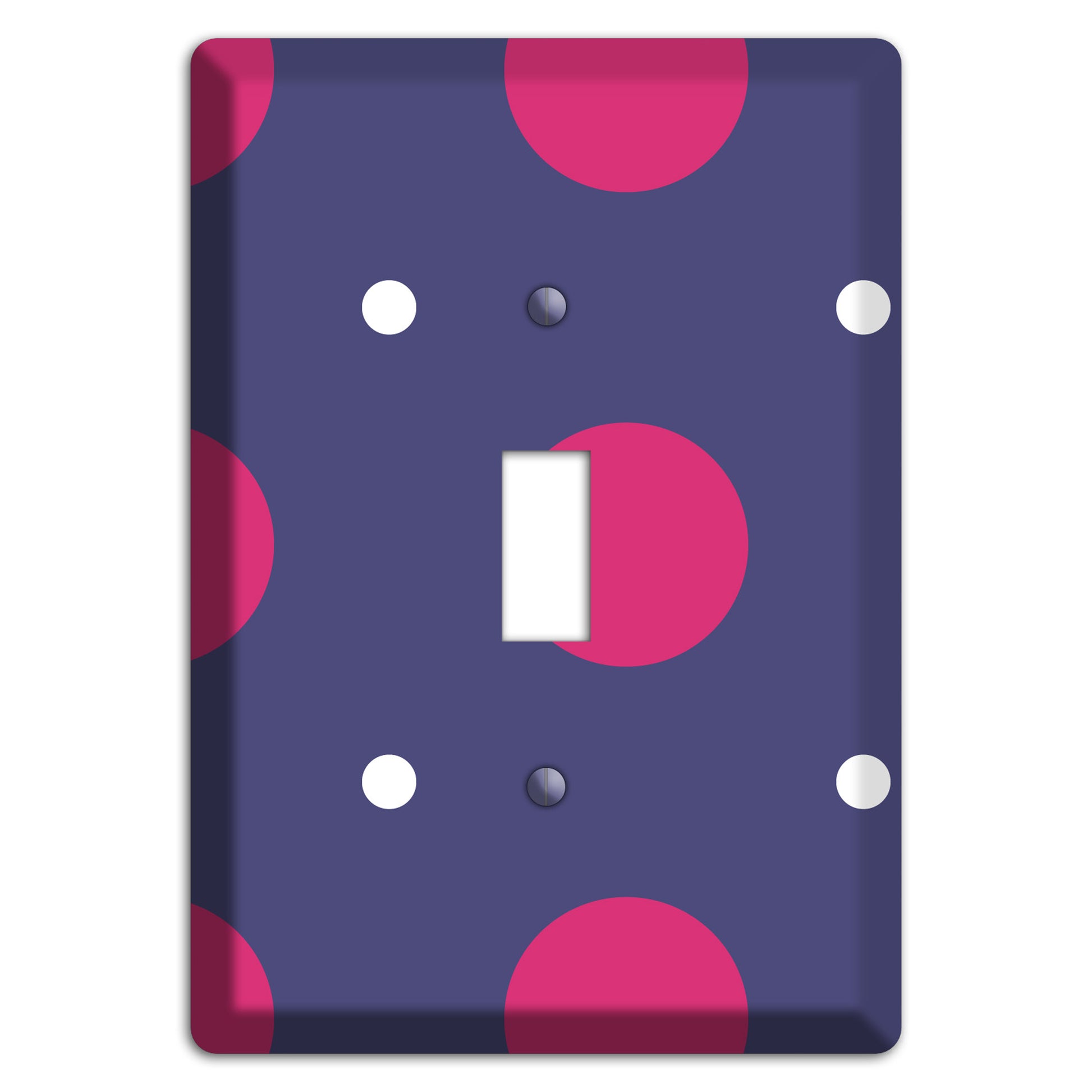 Purple with Purple and White Multi Tiled Medium Dots Cover Plates