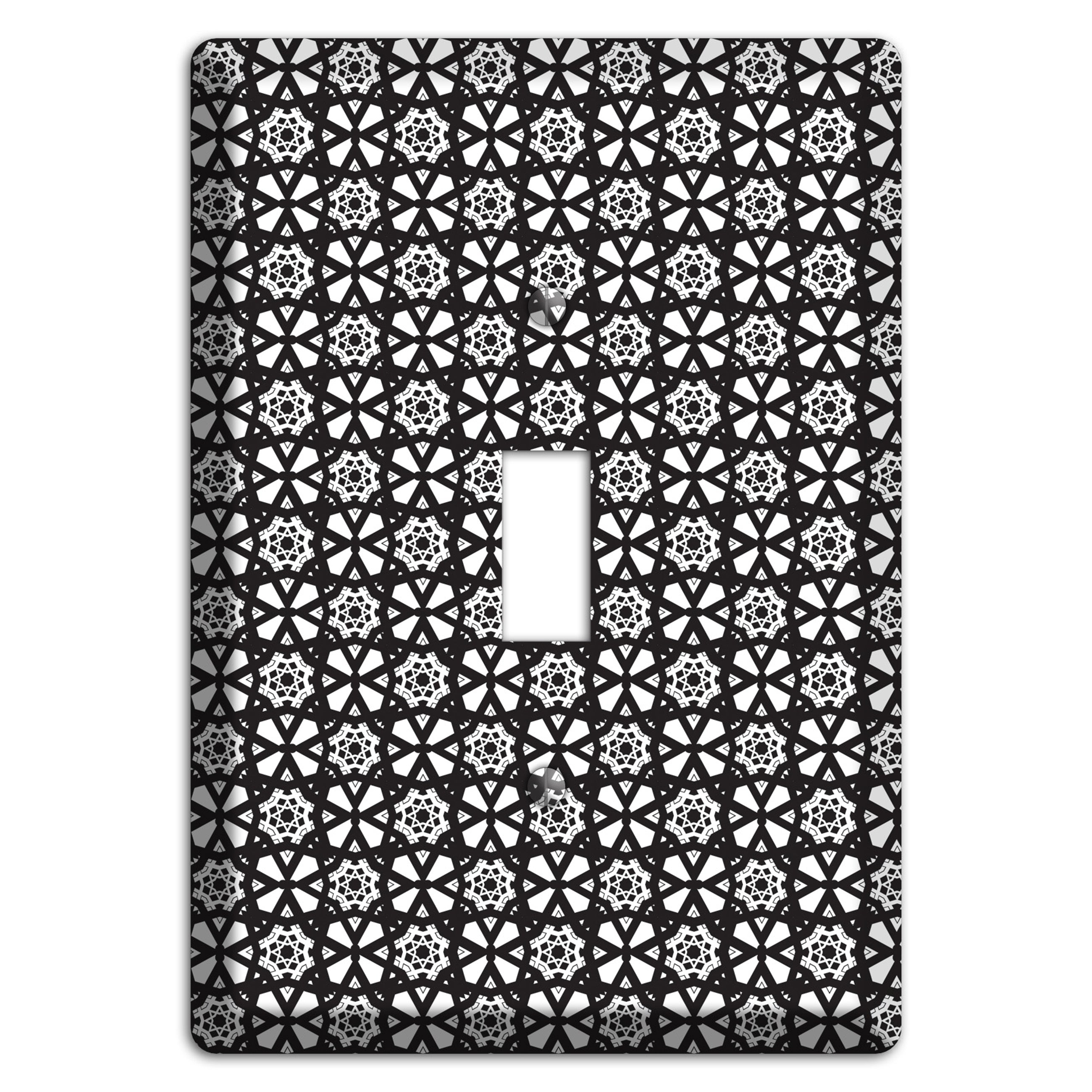 White with Black Arabesque Cover Plates