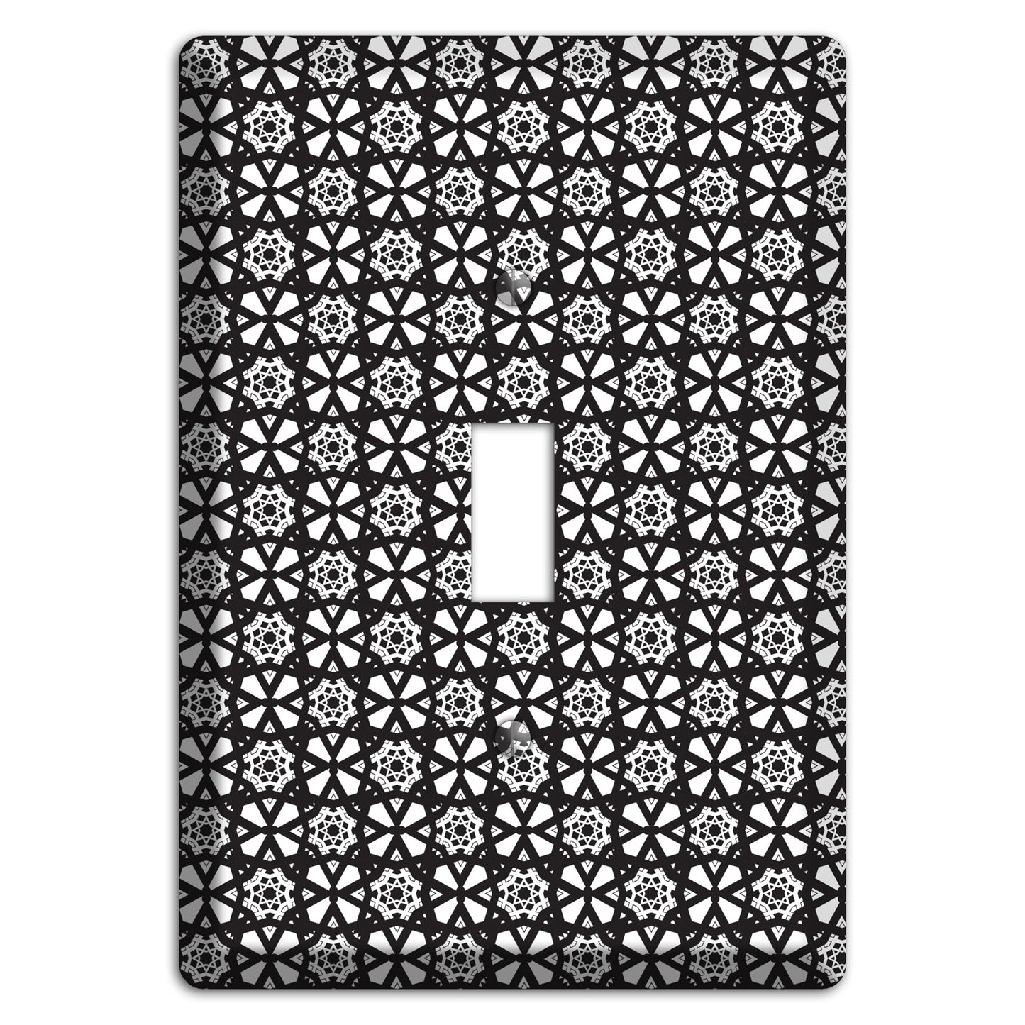 White with Black Arabesque Cover Plates