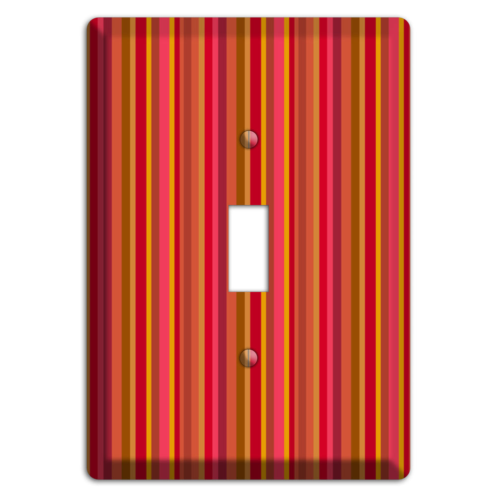 Multi Red Vertical Stripes Cover Plates