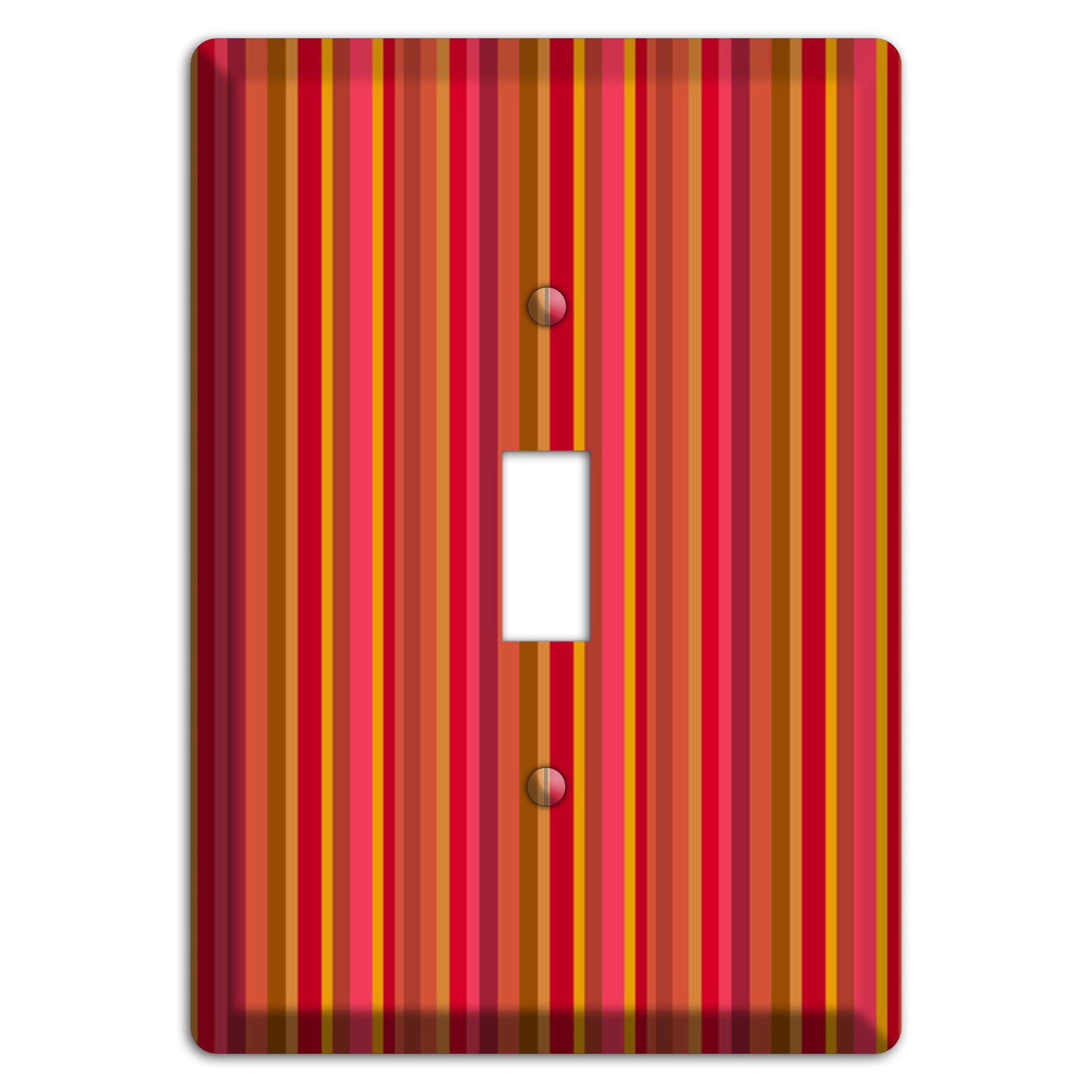 Multi Red Vertical Stripes Cover Plates