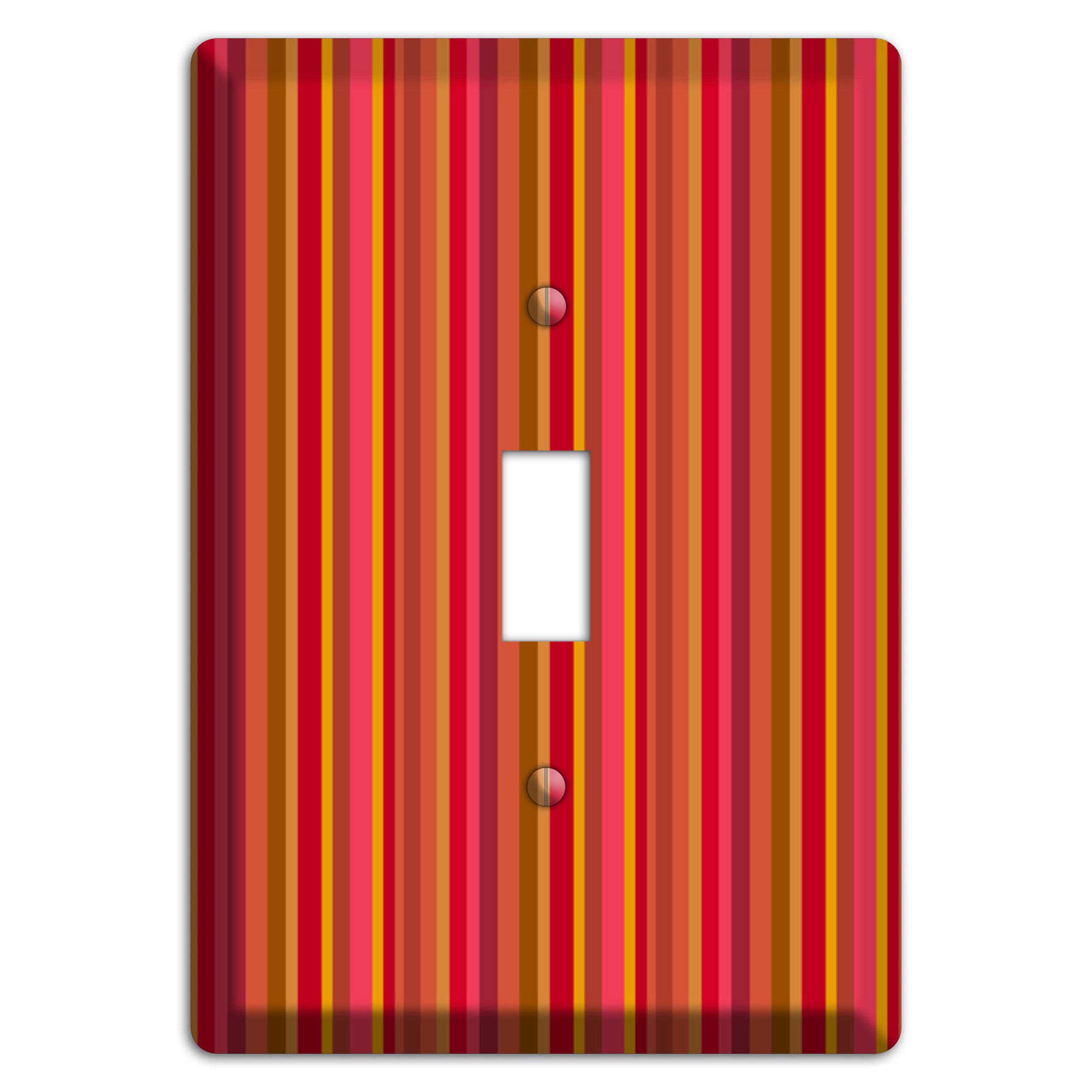Multi Red Vertical Stripes Cover Plates