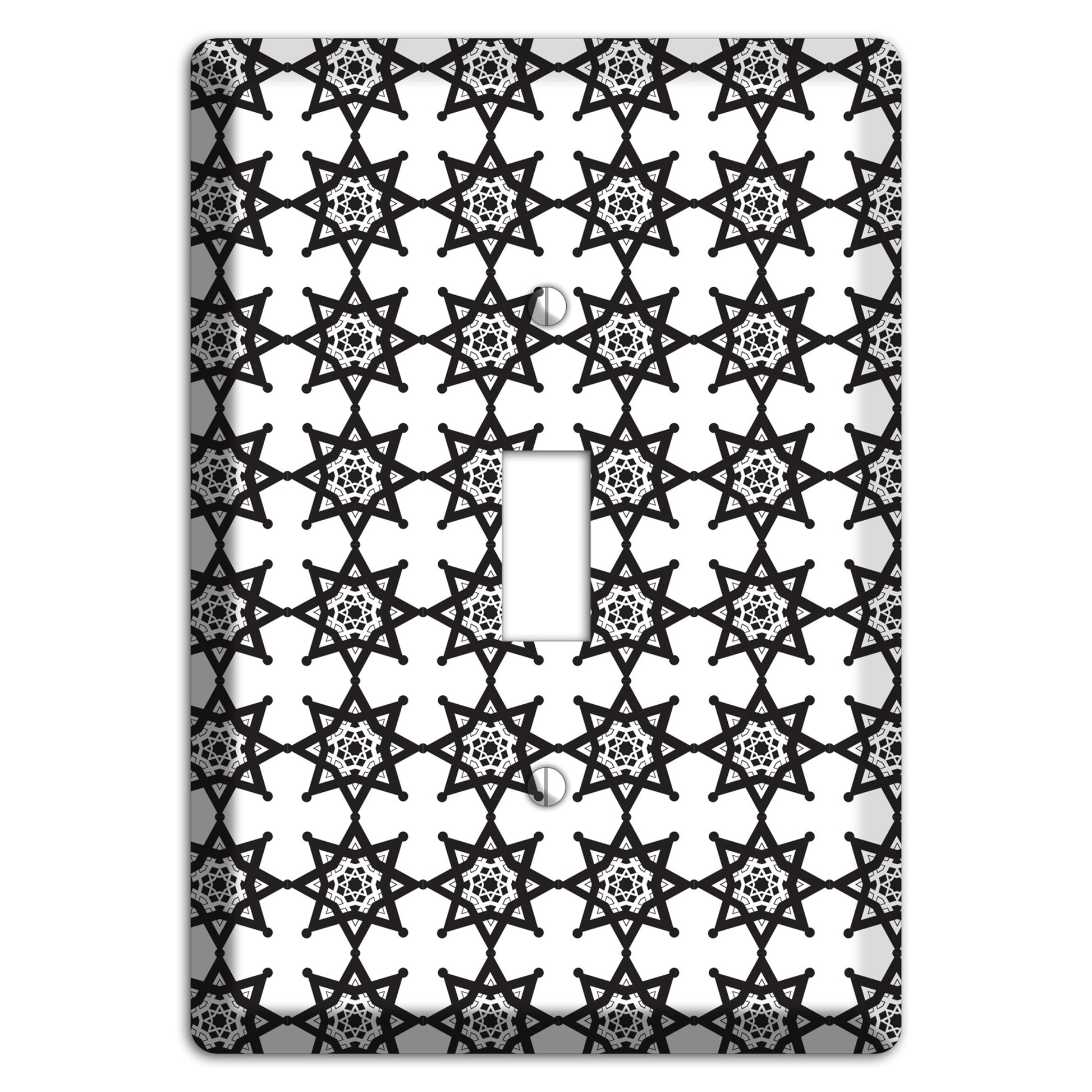 White with Black Arabesque Aster Cover Plates