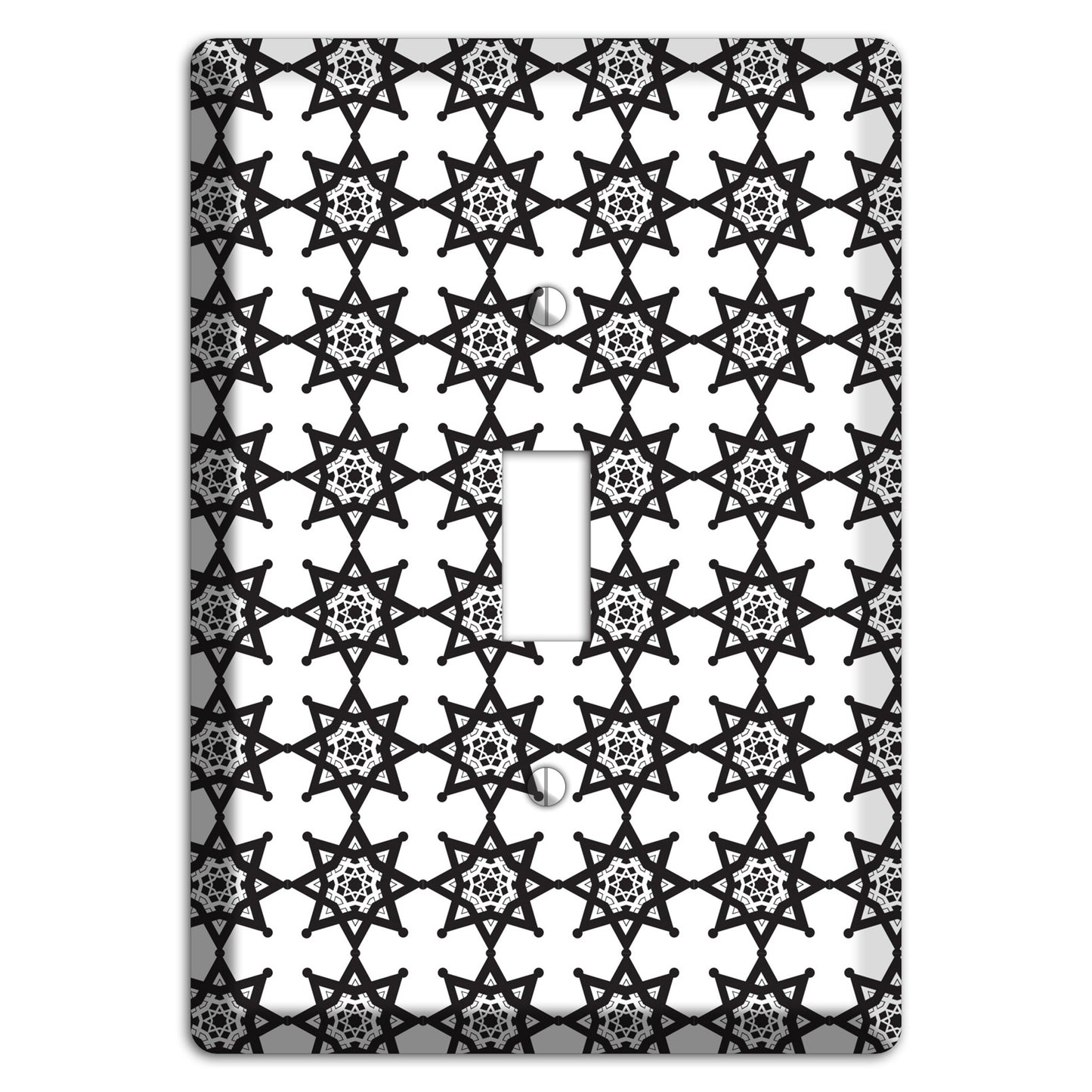 White with Black Arabesque Aster Cover Plates