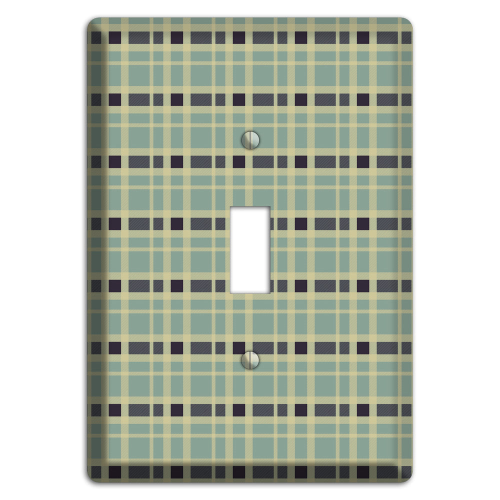 Sage and Black Plaid Cover Plates