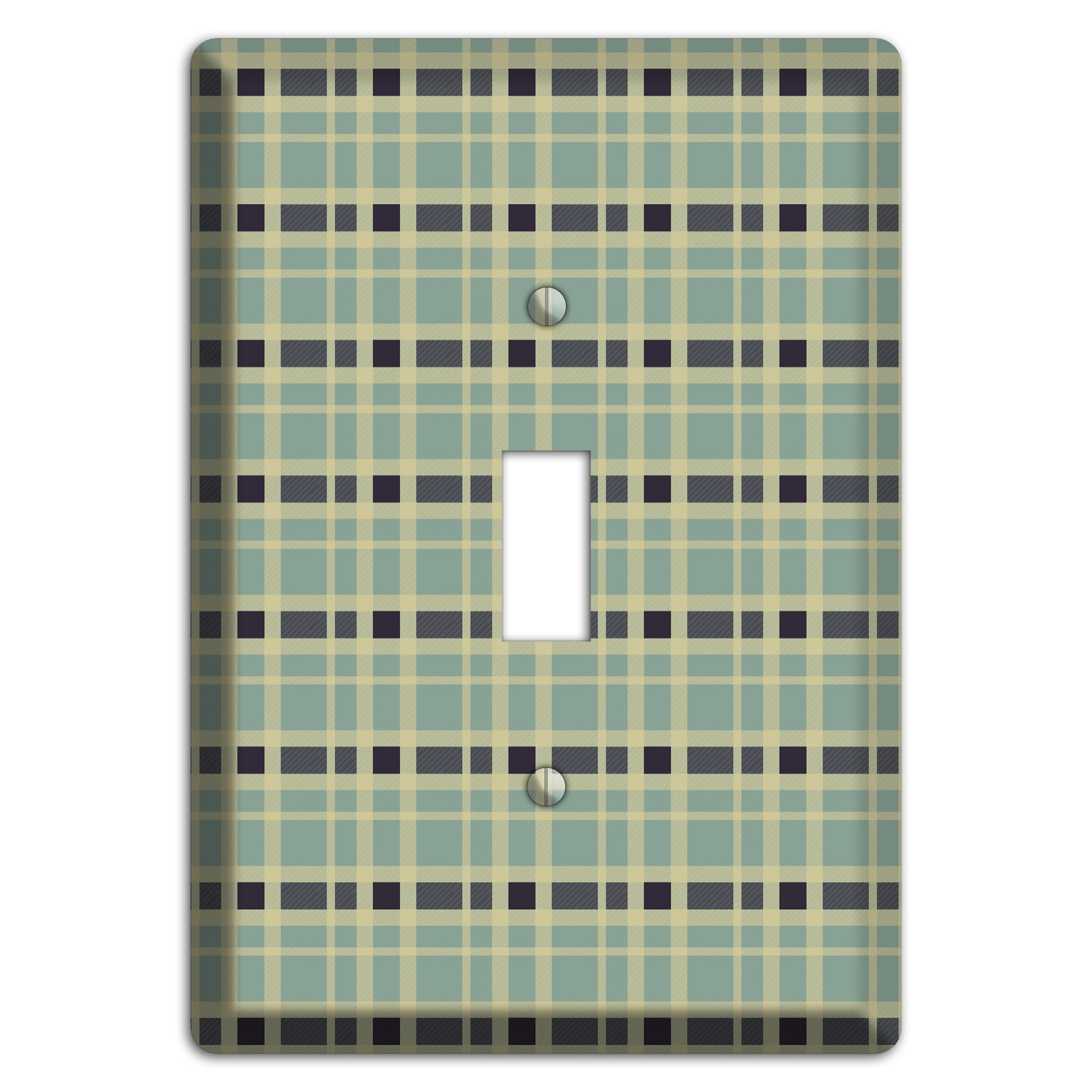 Sage and Black Plaid Cover Plates