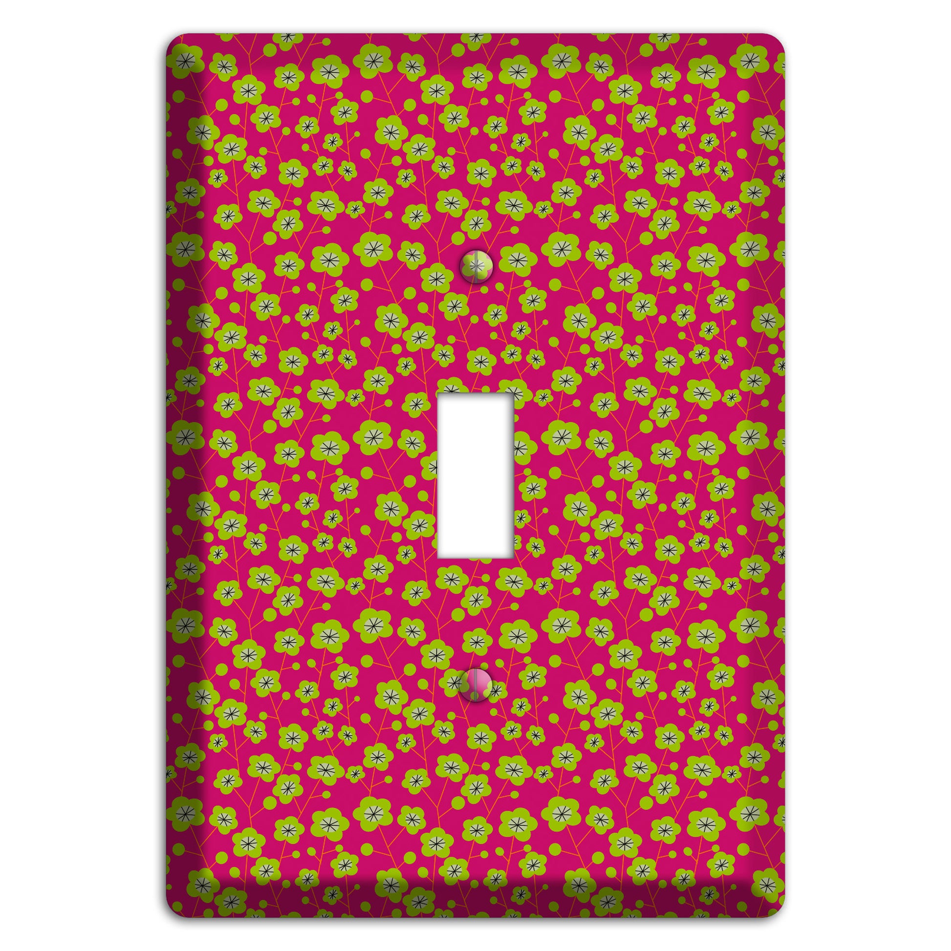 Fuschia and Yellow Calico Cover Plates
