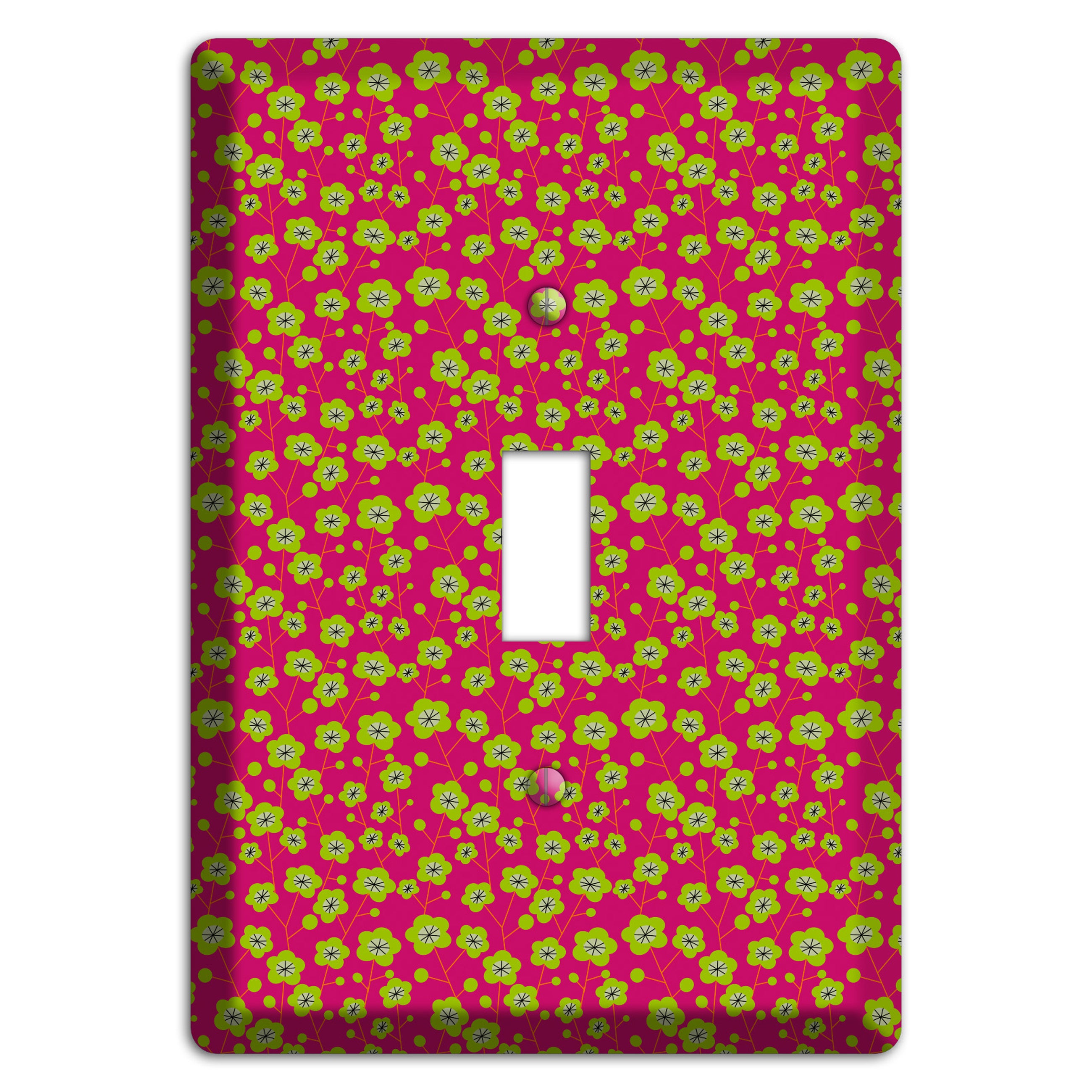 Fuschia and Yellow Calico Cover Plates