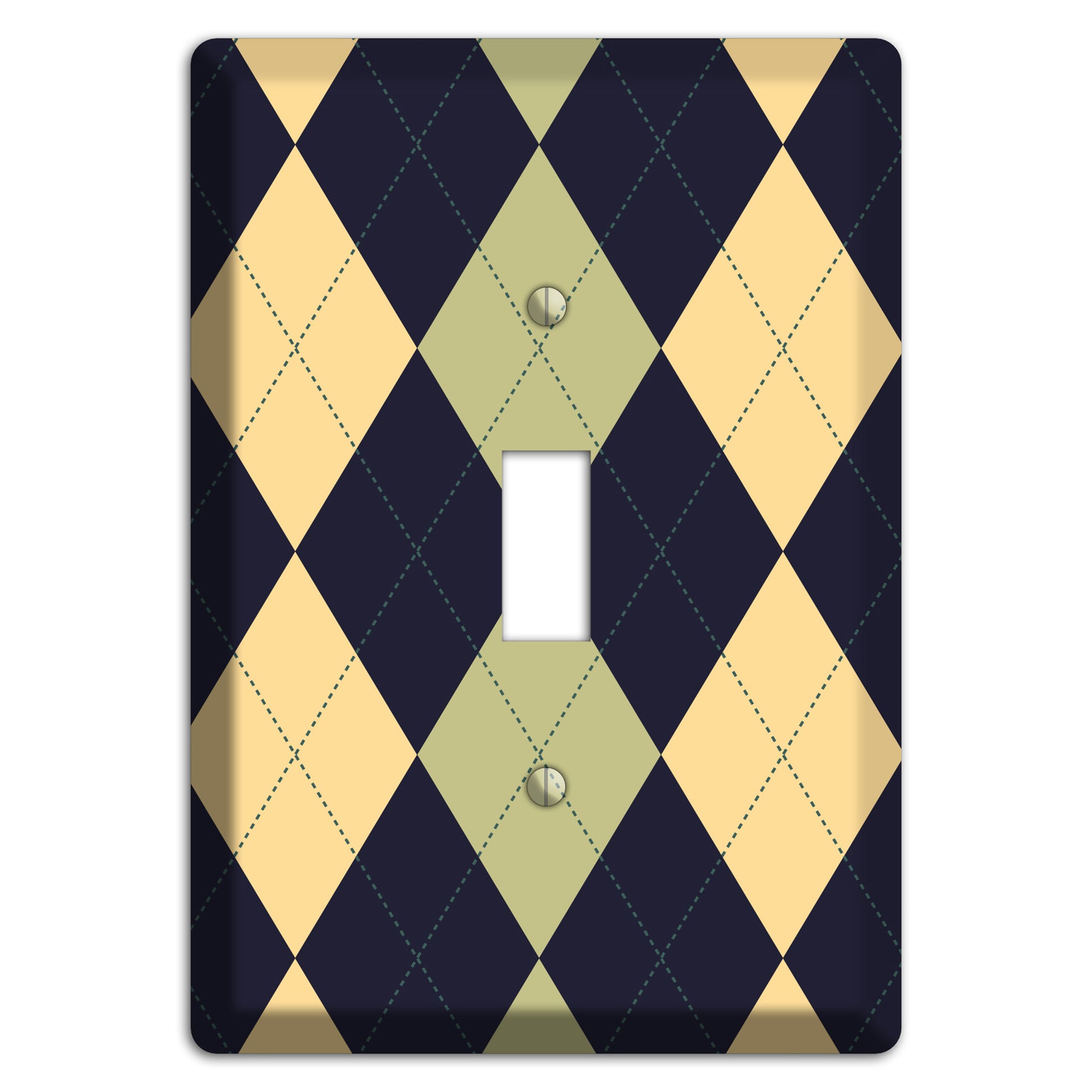 Yellow and Tan Argyle Cover Plates