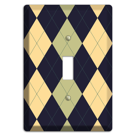 Yellow and Tan Argyle Cover Plates