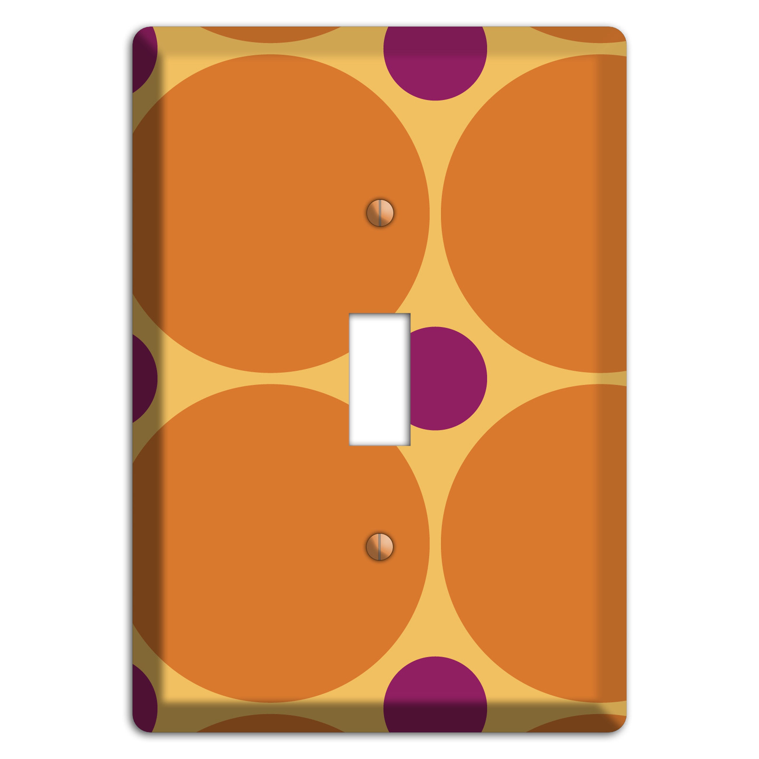 Orange with Umber and Plum Multi Tiled Large Dots Cover Plates